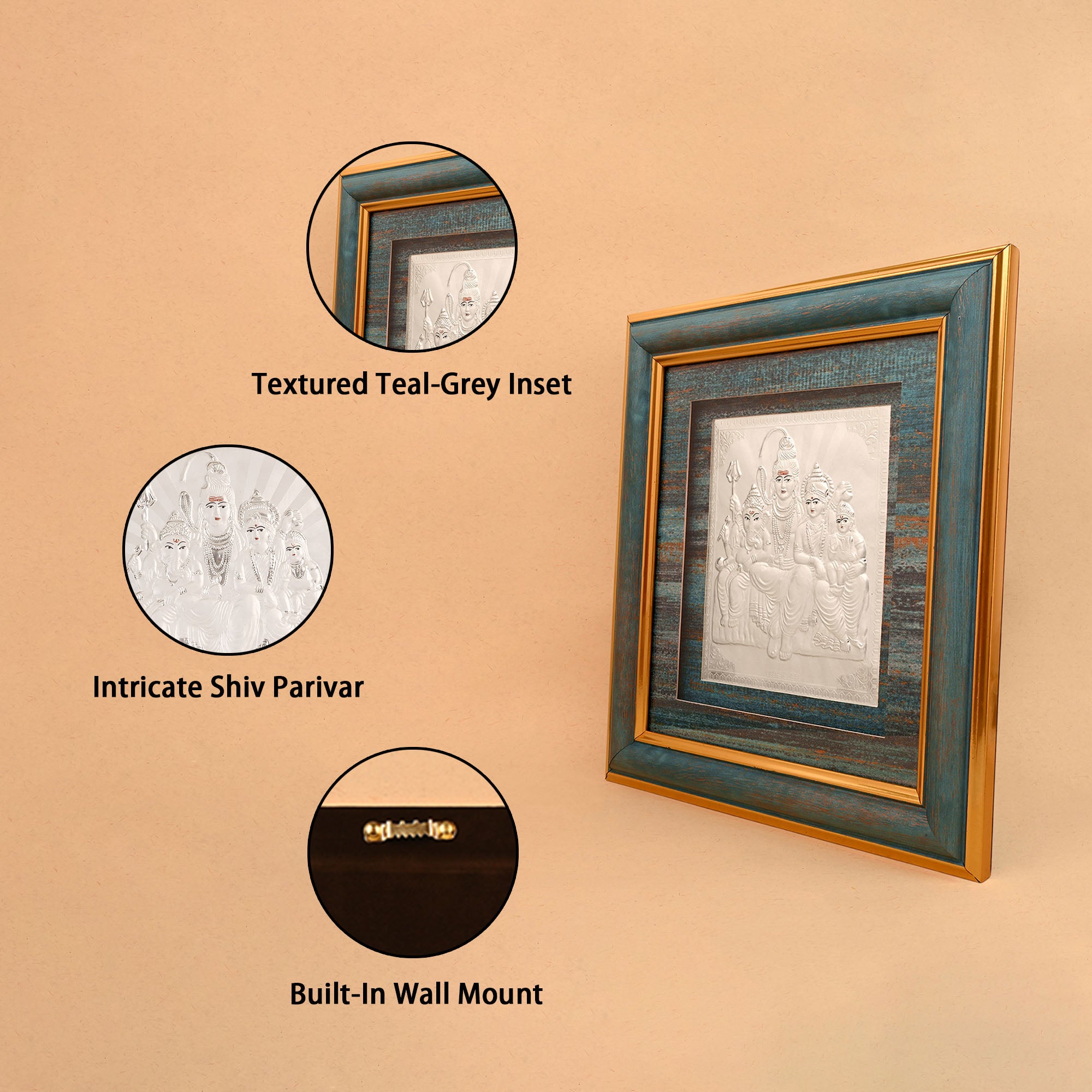 999 Silver Shiv Parivar Frame