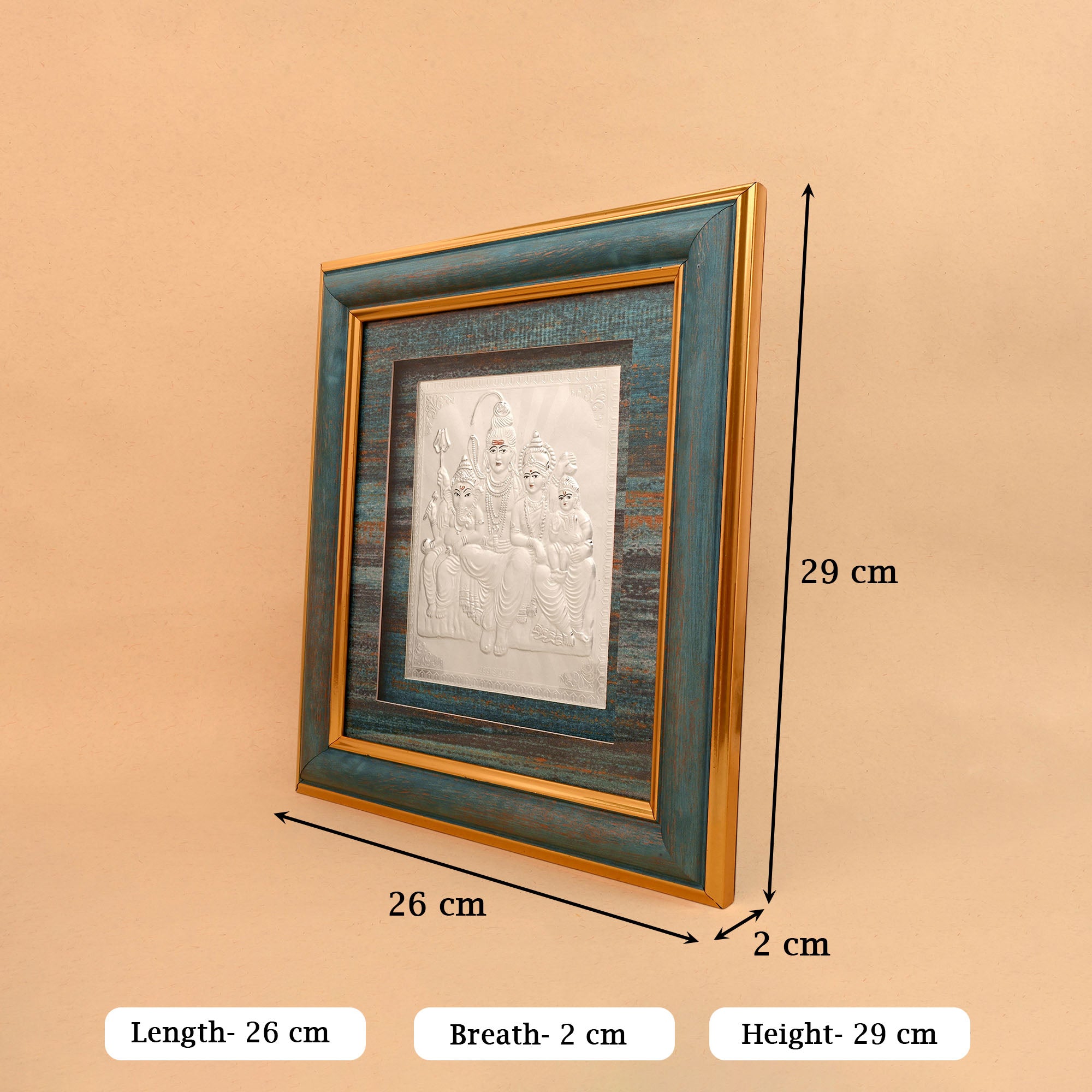999 Silver Shiv Parivar Frame
