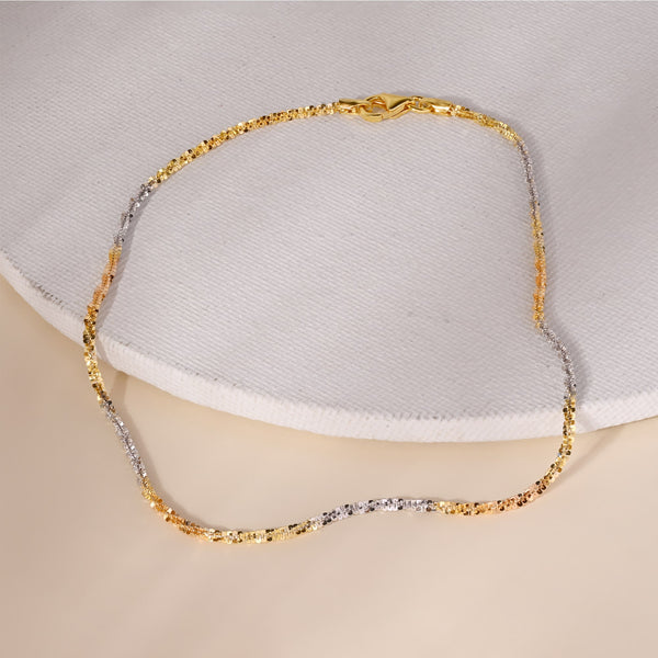 Triple Shade Fancy Silver Anklet