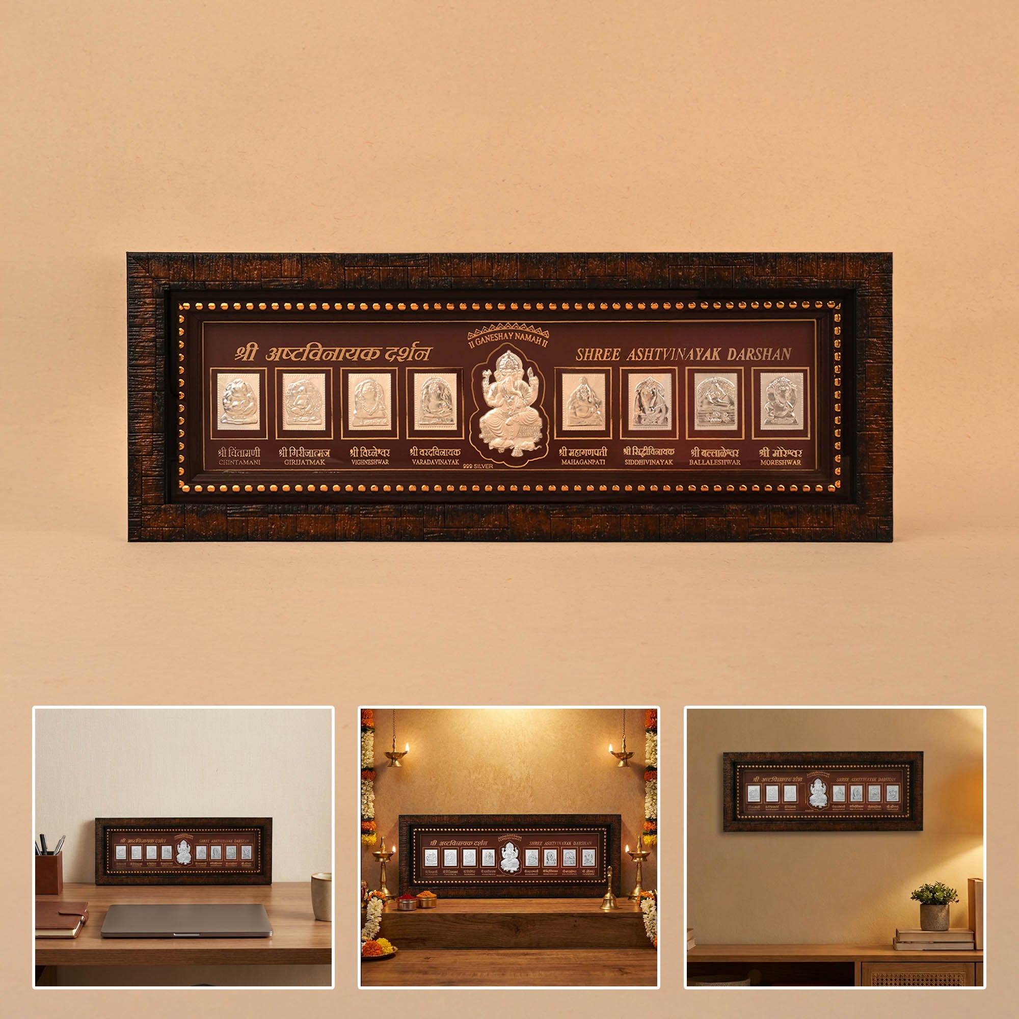 Shree Ashtavinayak 999 Silver Frame