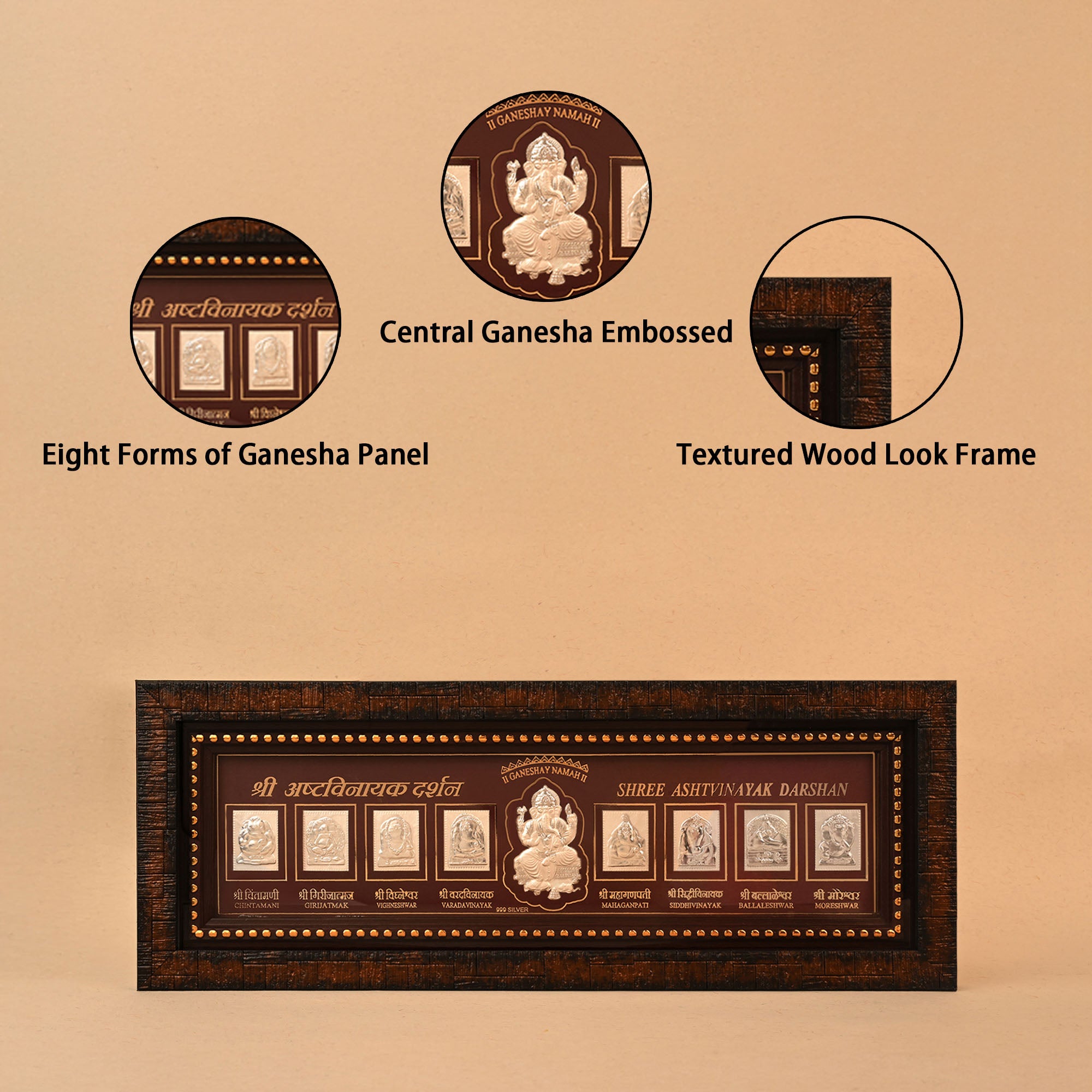 Shree Ashtavinayak 999 Silver Frame