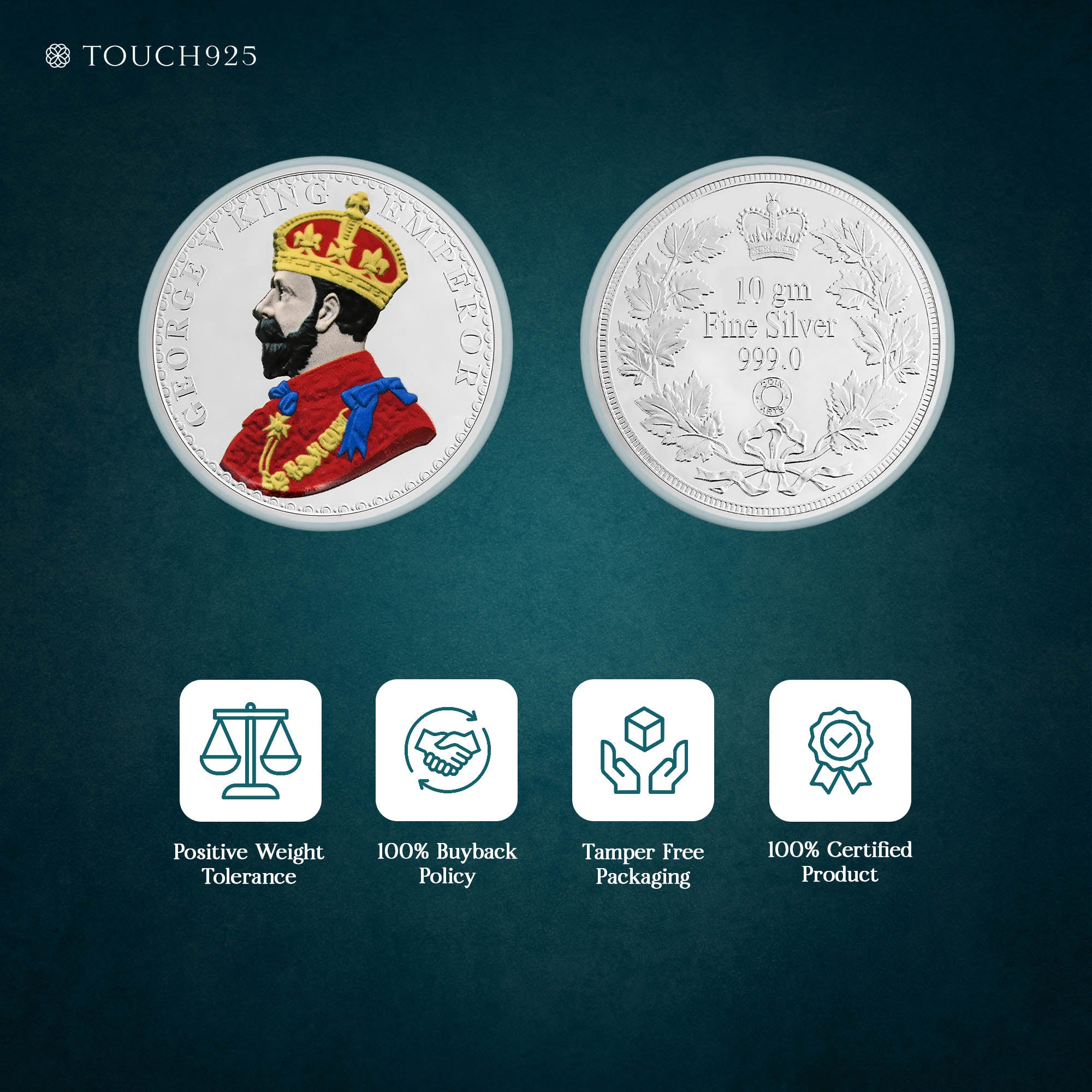 999 Silver 10g King George Coin