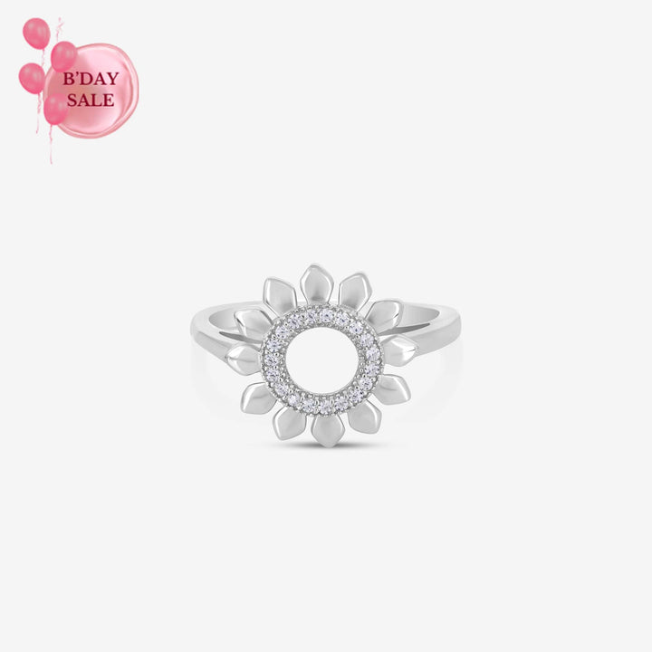 Sparkle CZ Flower Ring - Touch925