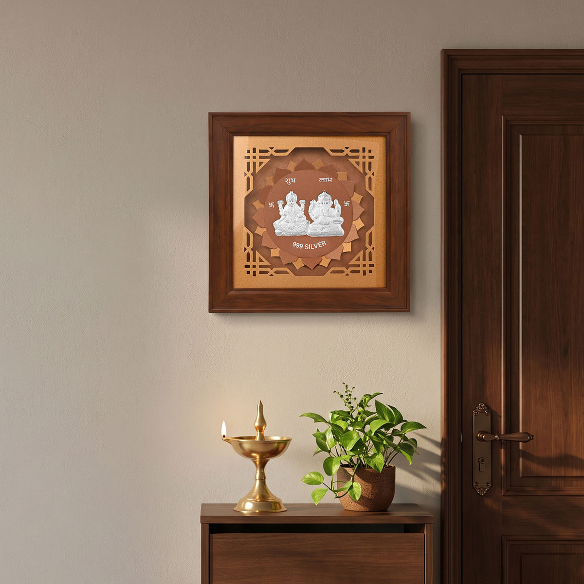 999 Silver Lakshmi Ganesh Frame