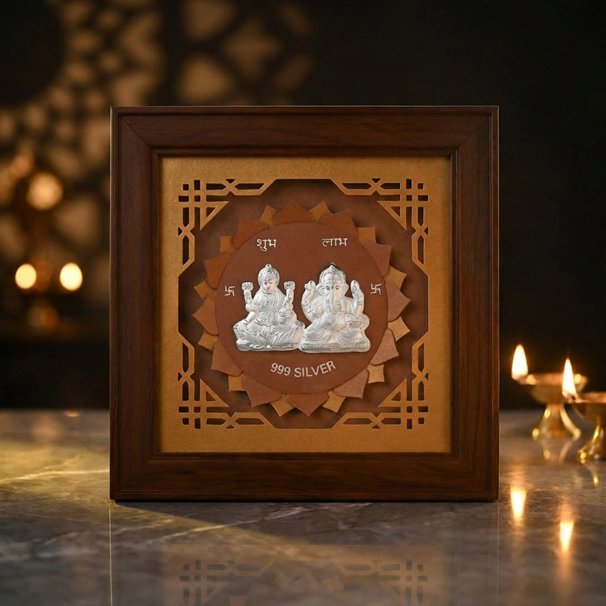 999 Silver Lakshmi Ganesh Frame