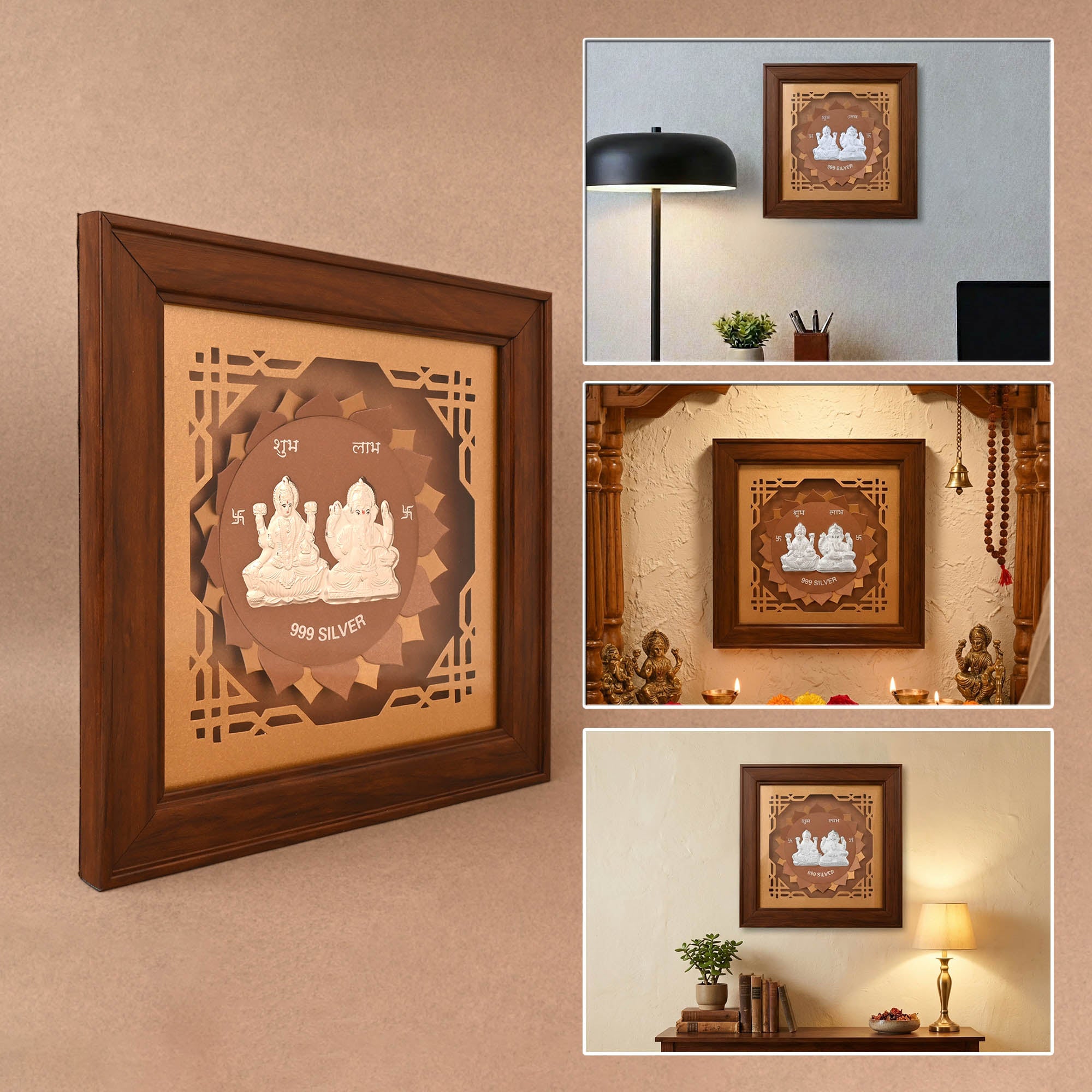 999 Silver Lakshmi Ganesh Frame