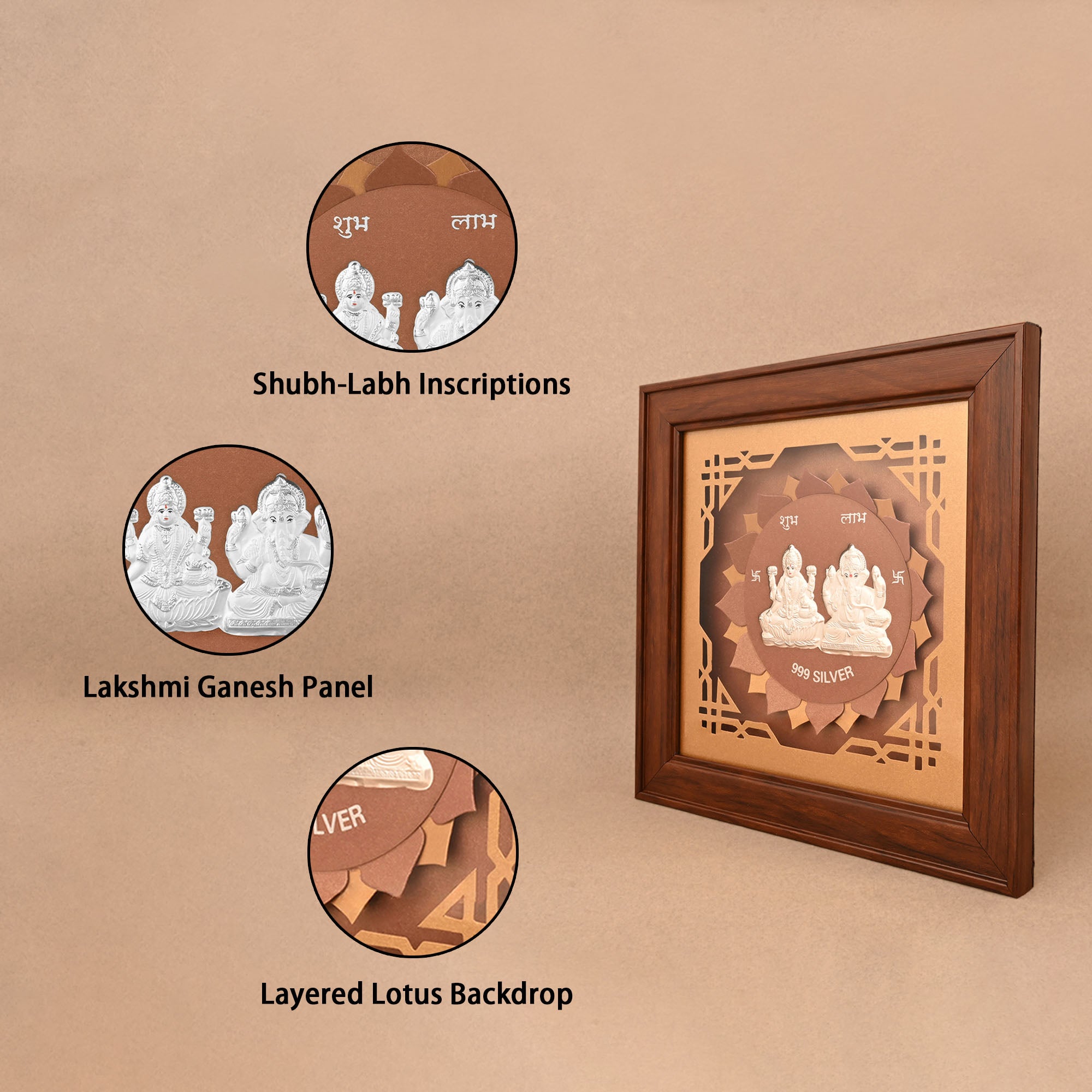999 Silver Lakshmi Ganesh Frame