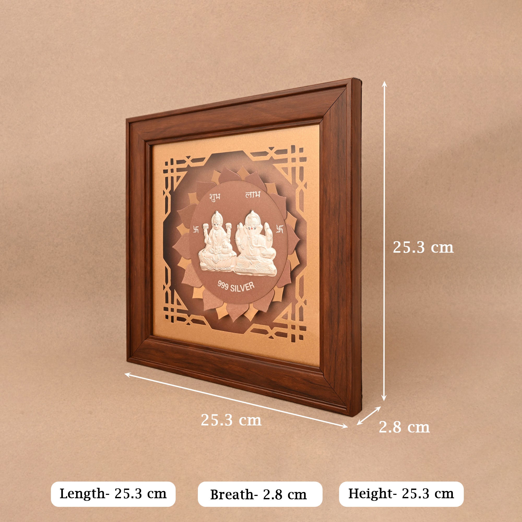999 Silver Lakshmi Ganesh Frame