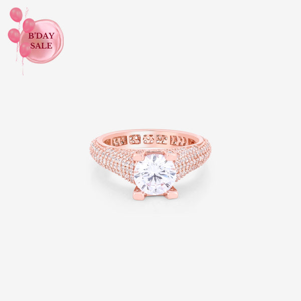 Rose Gold Luminance Silver Ring - Touch925