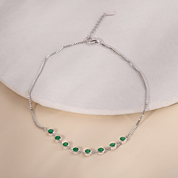 Green Stone Charm Anklet