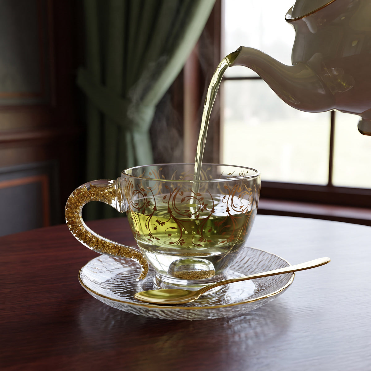 Gold Foiled Cup Saucer Set