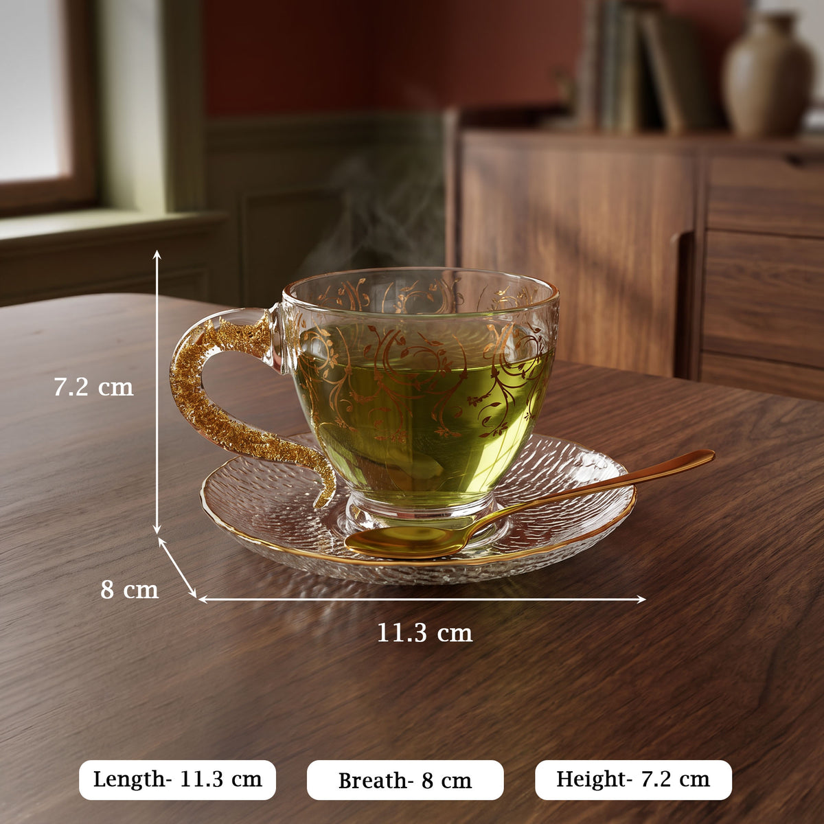 Gold Foiled Cup Saucer Set