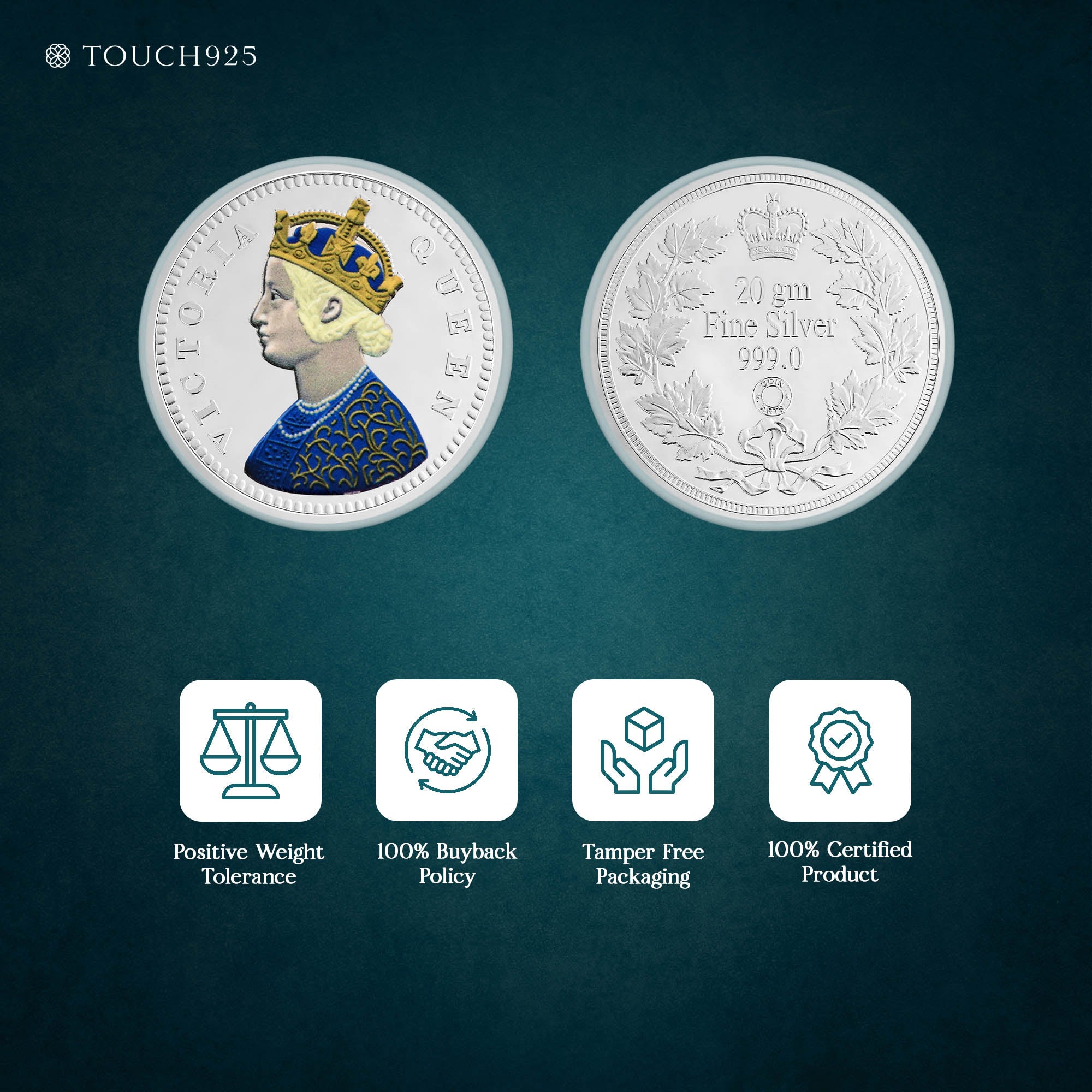 999 Silver 20g Queen Victoria Coin