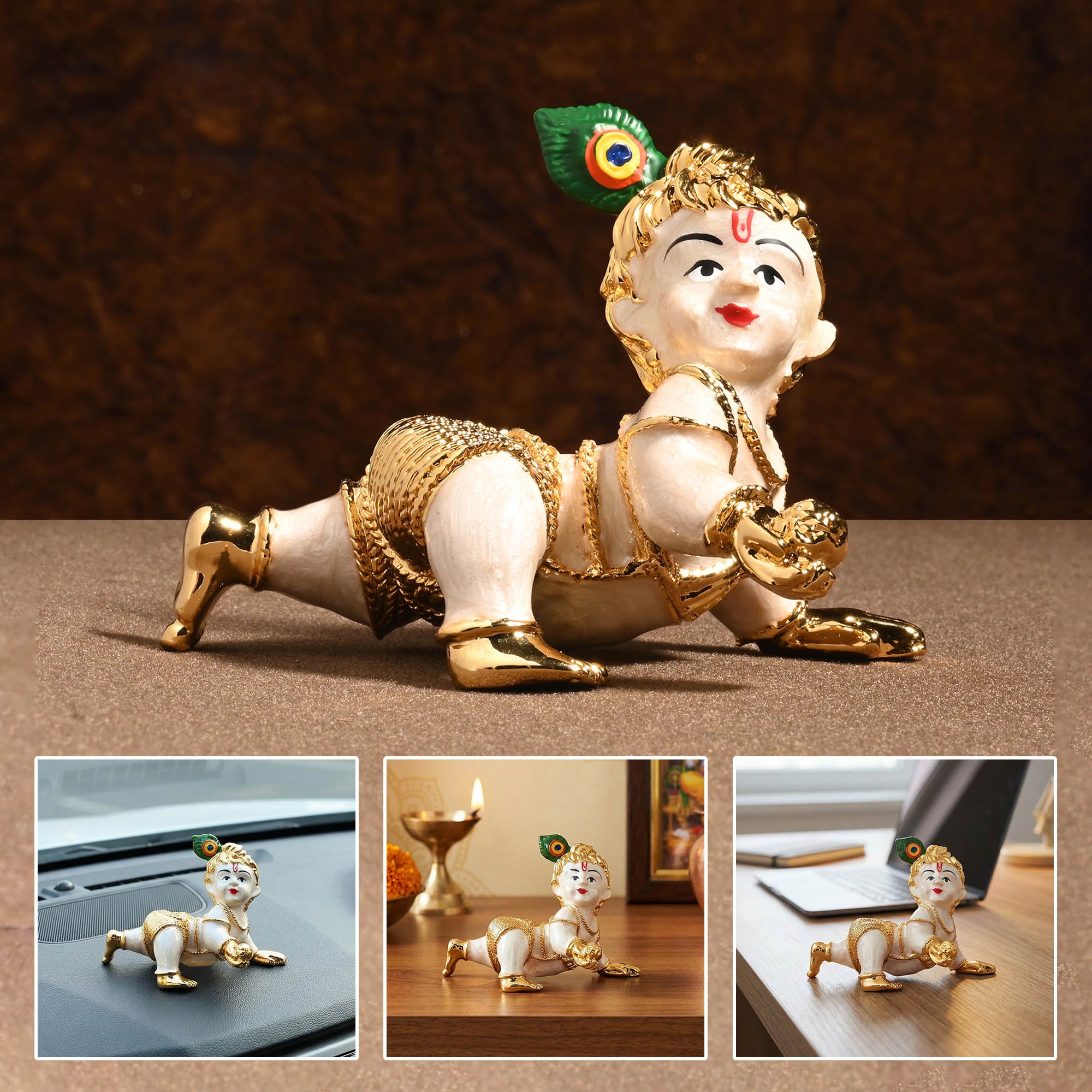 Laddu Gopal 24K Gold Plated Idol