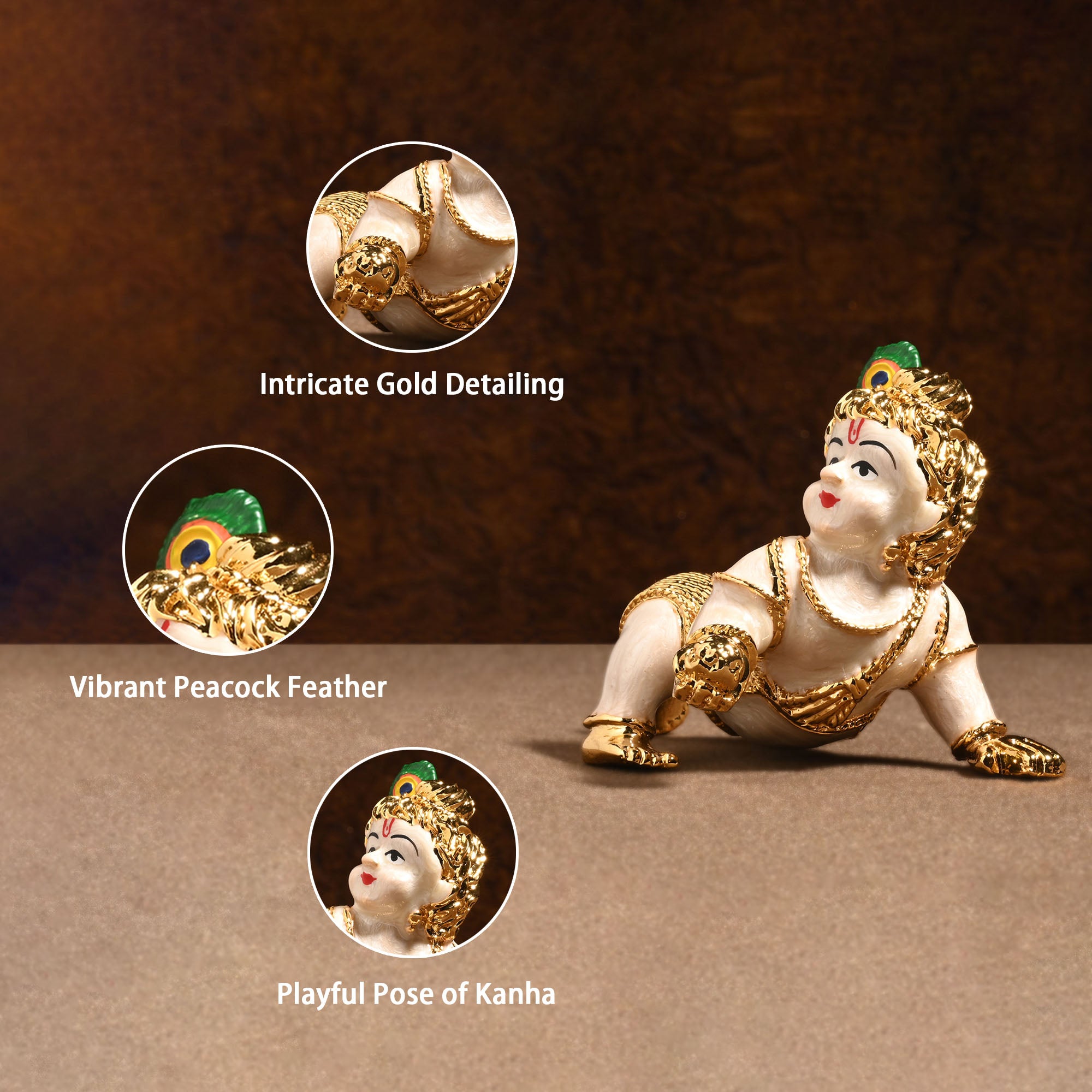 Laddu Gopal 24K Gold Plated Idol