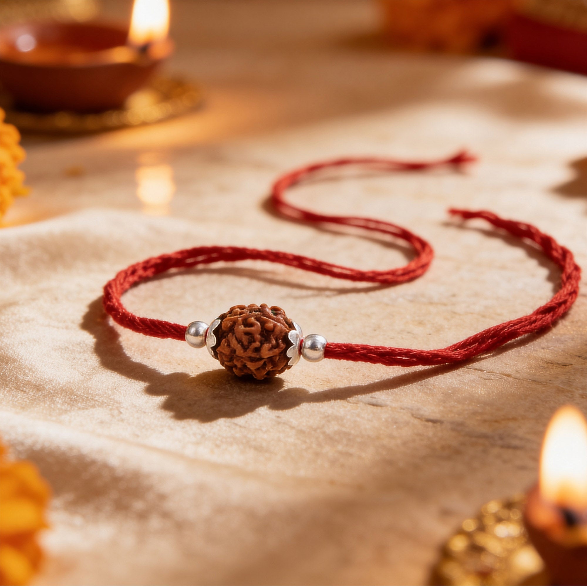 Divine Rudraksha Elegance Rakhi