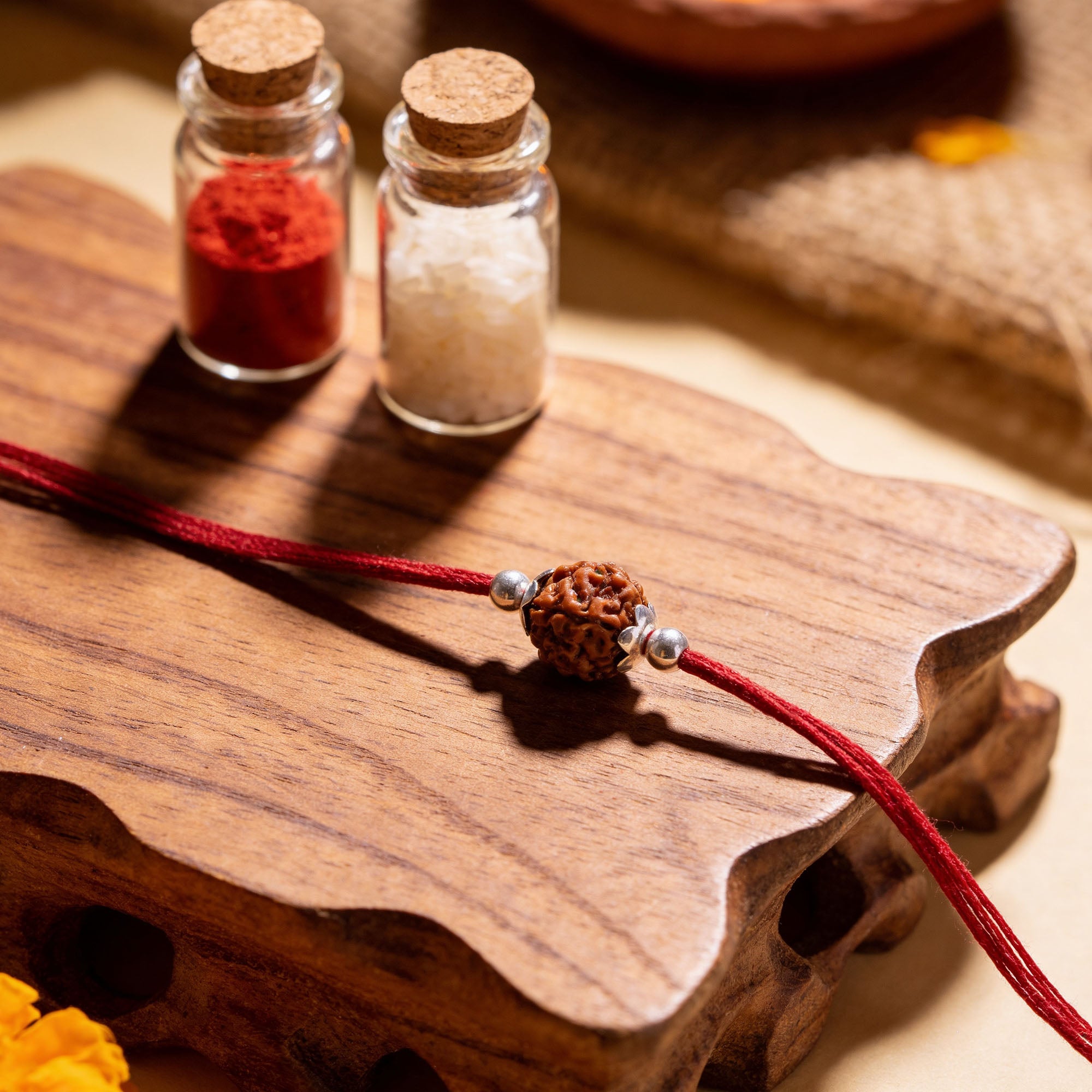 Divine Rudraksha Elegance Rakhi