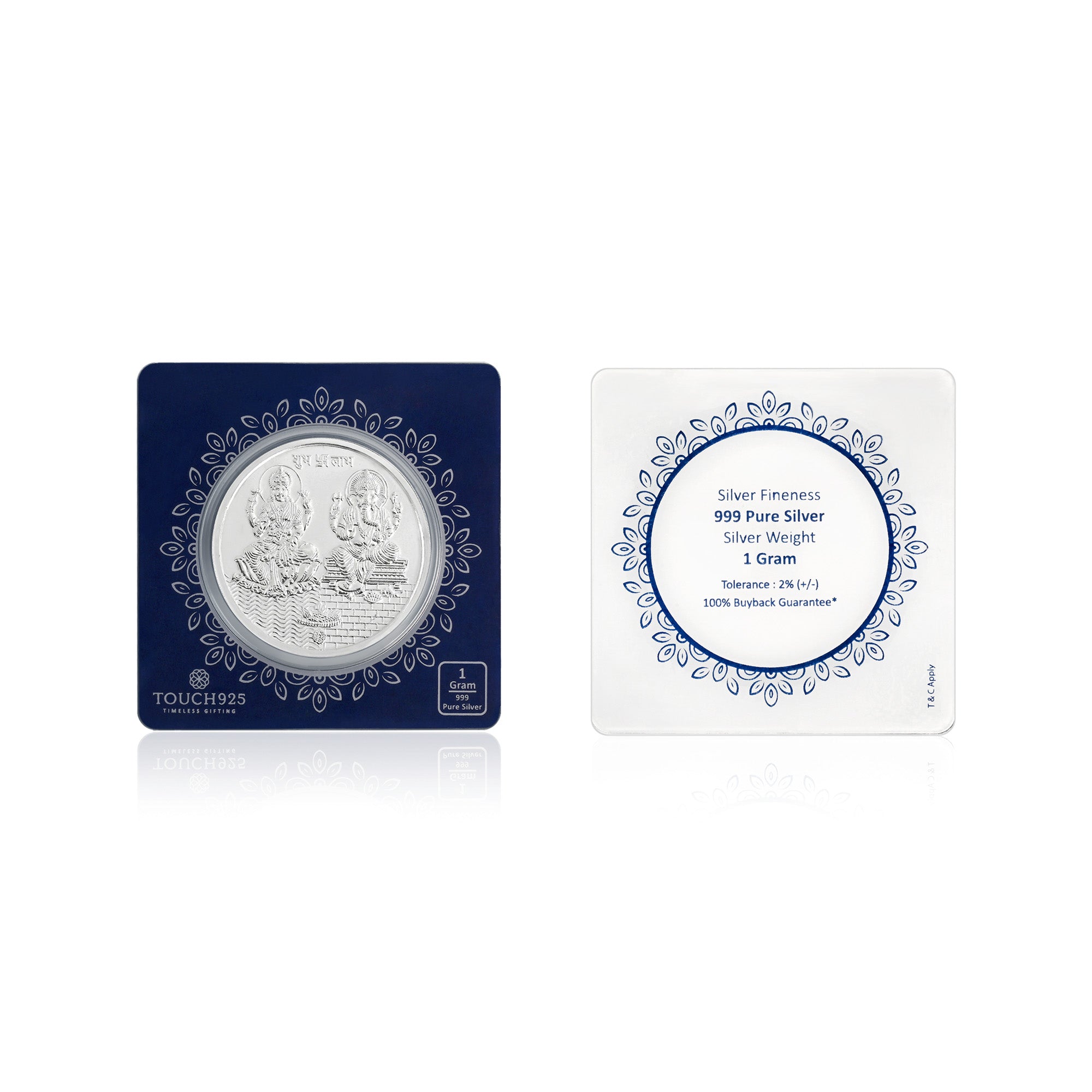 1g Lakshmi Ganesha 999 Silver Coin