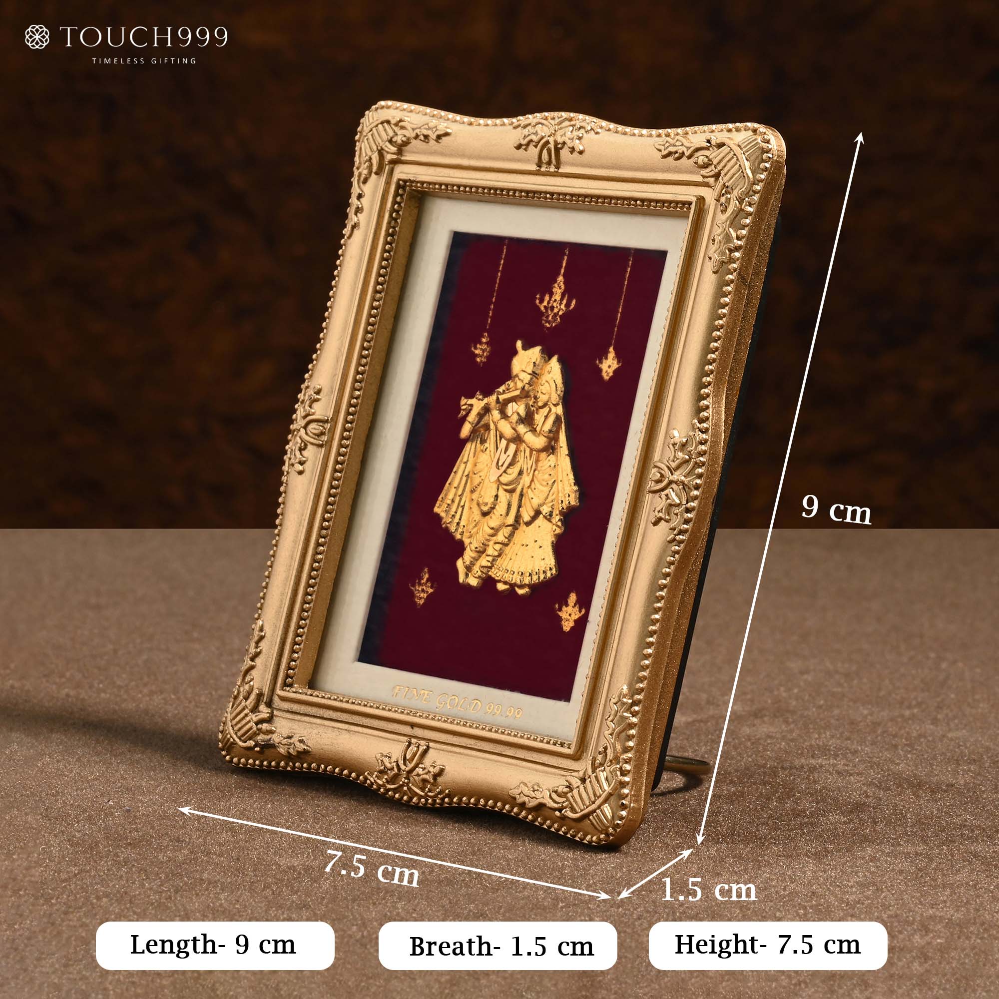 Radha Krishna 24K Gold Foil Frame
