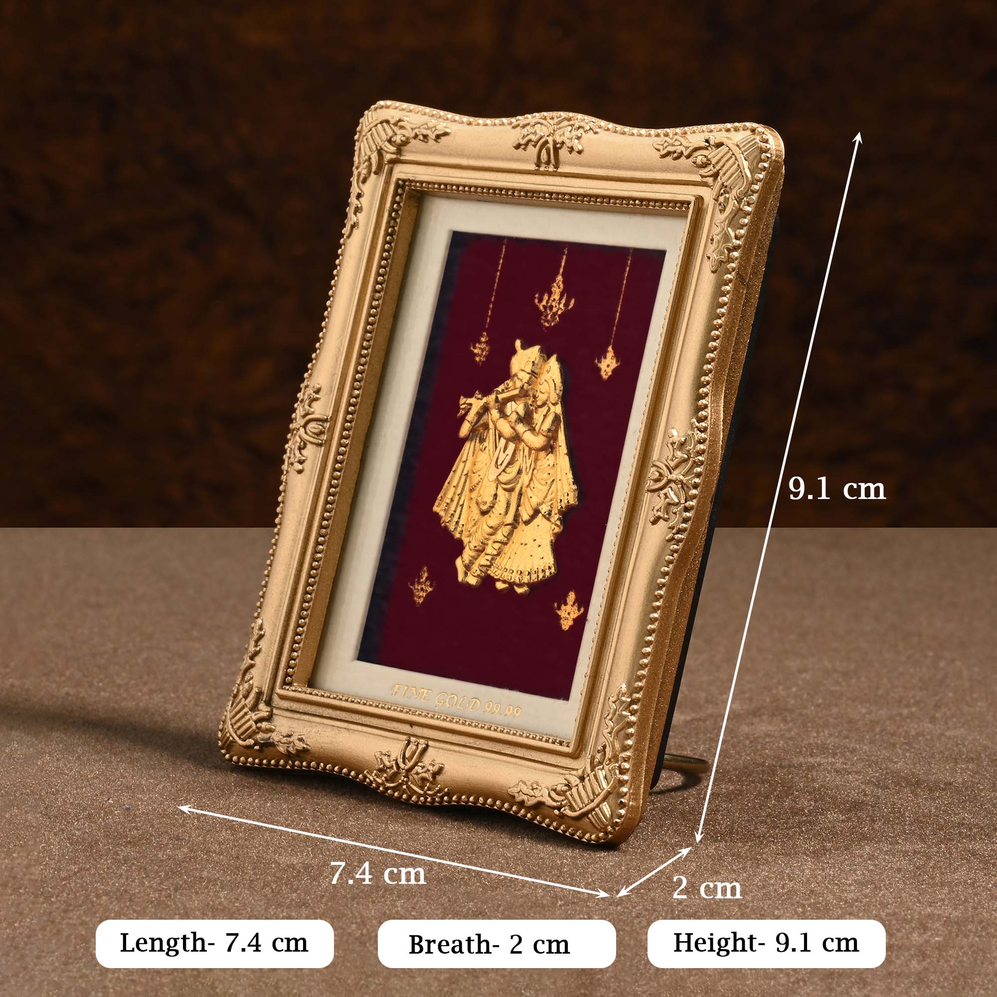 Radha Krishna 24K Gold Foil Frame