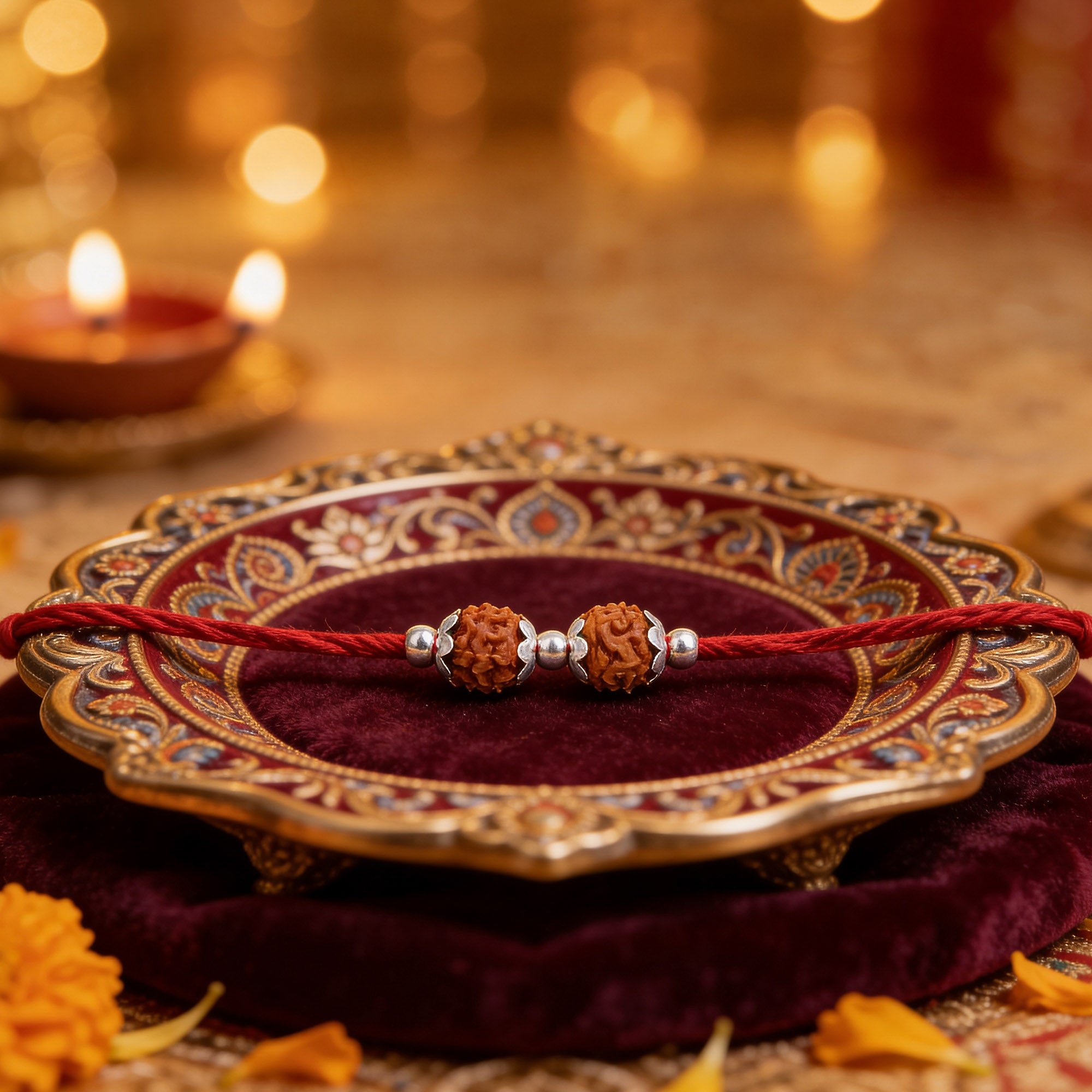 Sacred Twin Rudraksha Rakhi