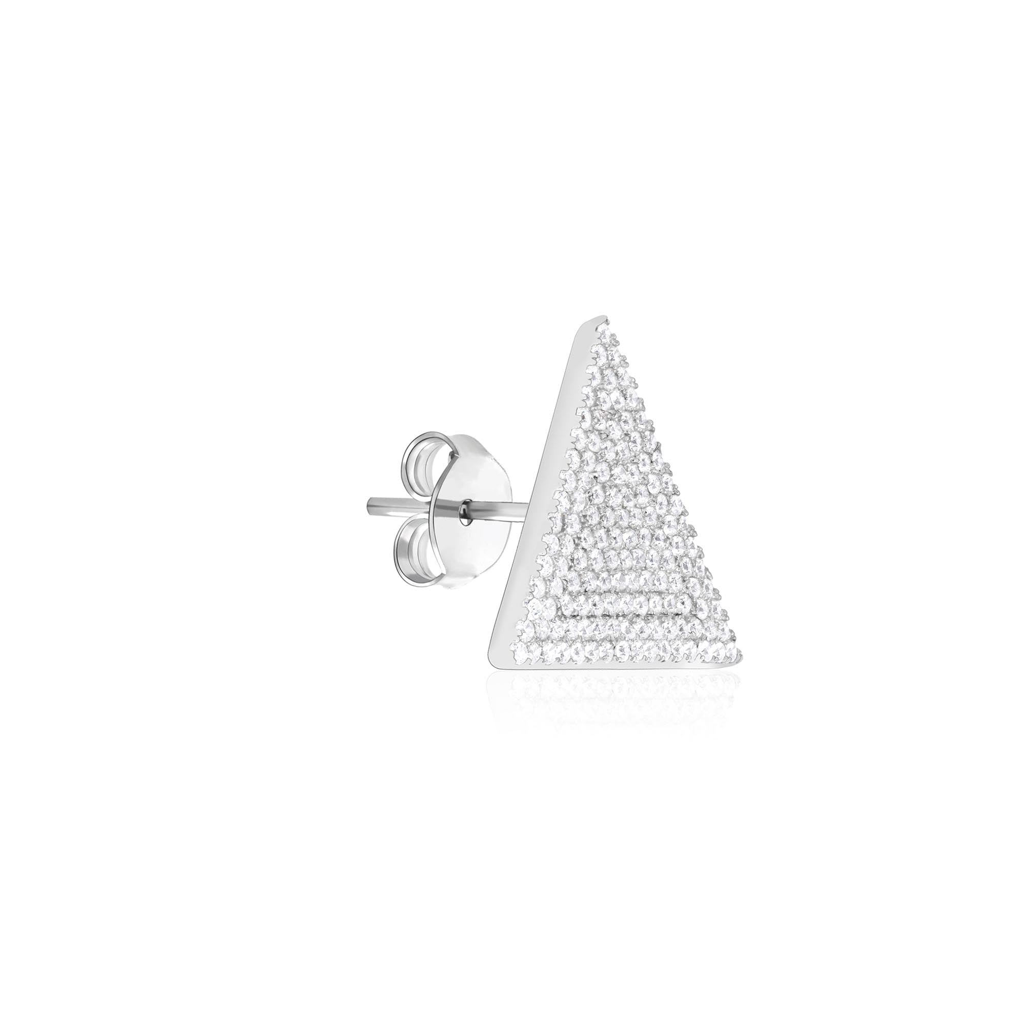 Geometric Glamour CZ Triangle Studs