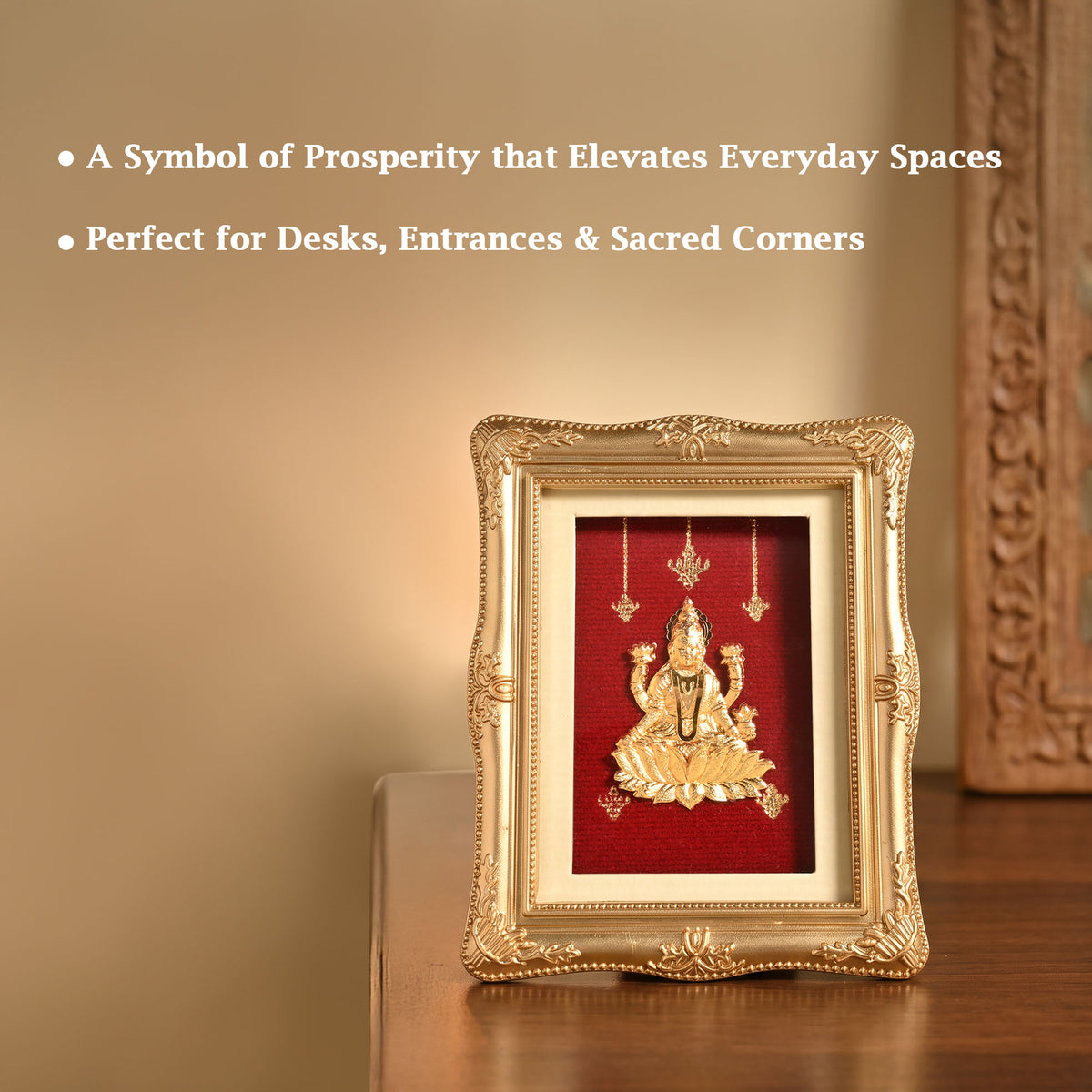 Goddess Lakshmi 24K Gold Foil Frame