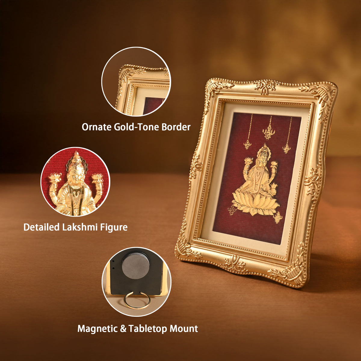 Goddess Lakshmi 24K Gold Foil Frame