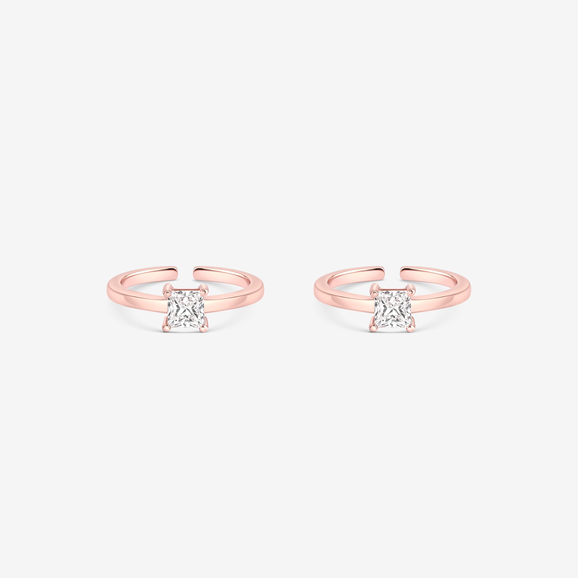 Square CZ Toe Ring
