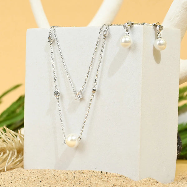 Pure silver necklace set online discount