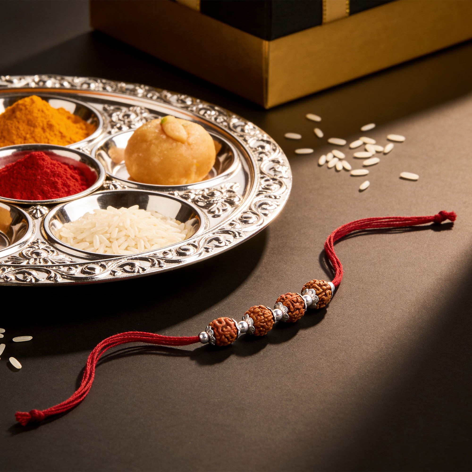 Sacred Quartet Rudraksha Rakhi