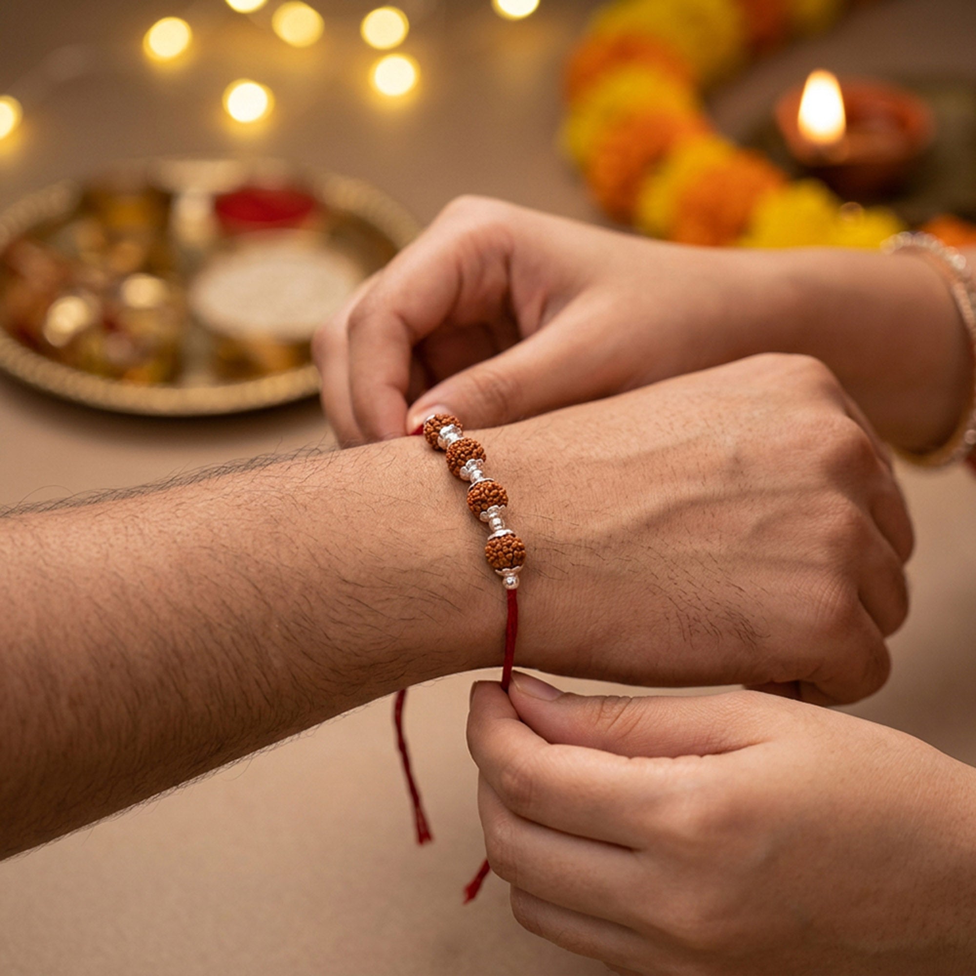 Sacred Quartet Rudraksha Rakhi