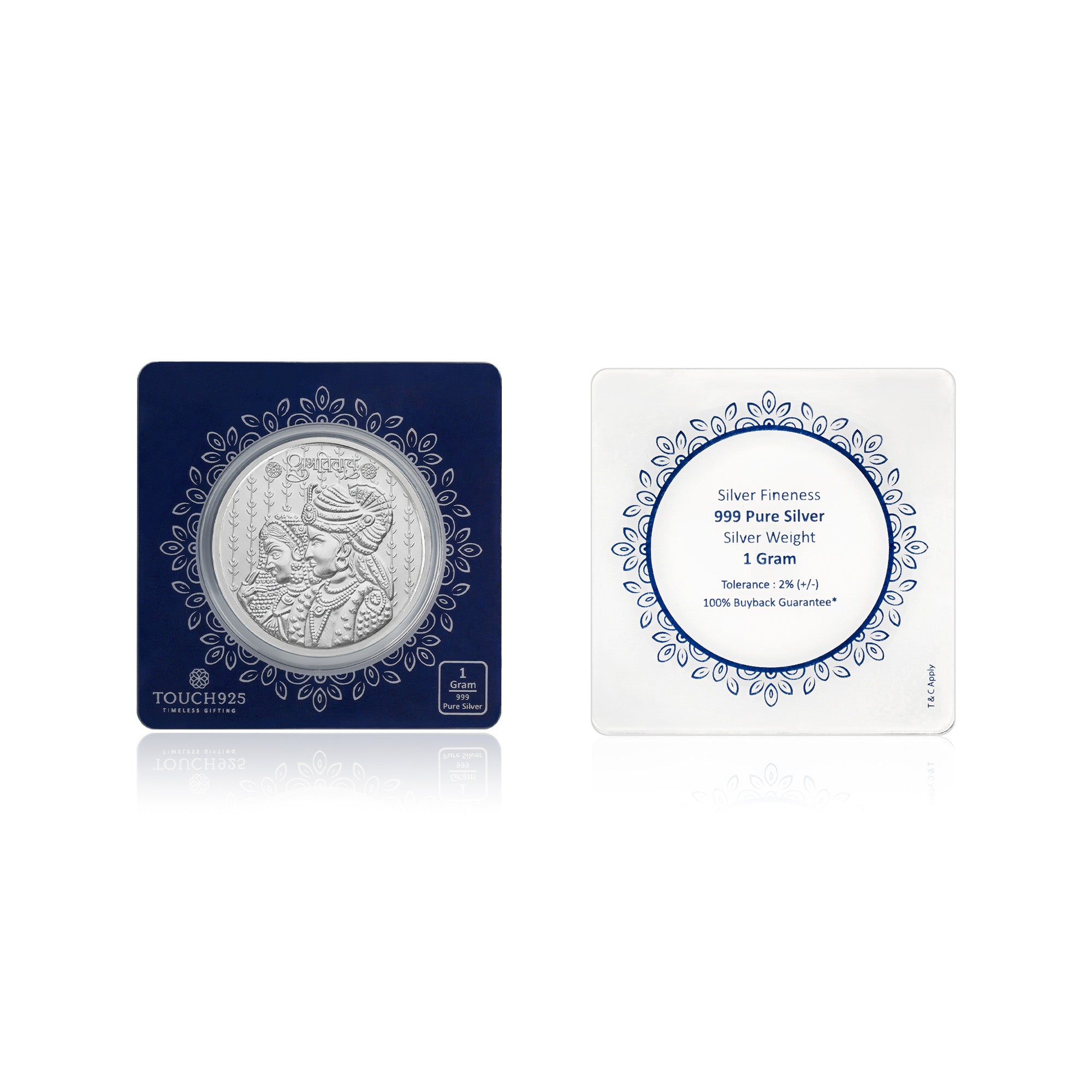 1g Shubh Vivaah 999 Silver Coin