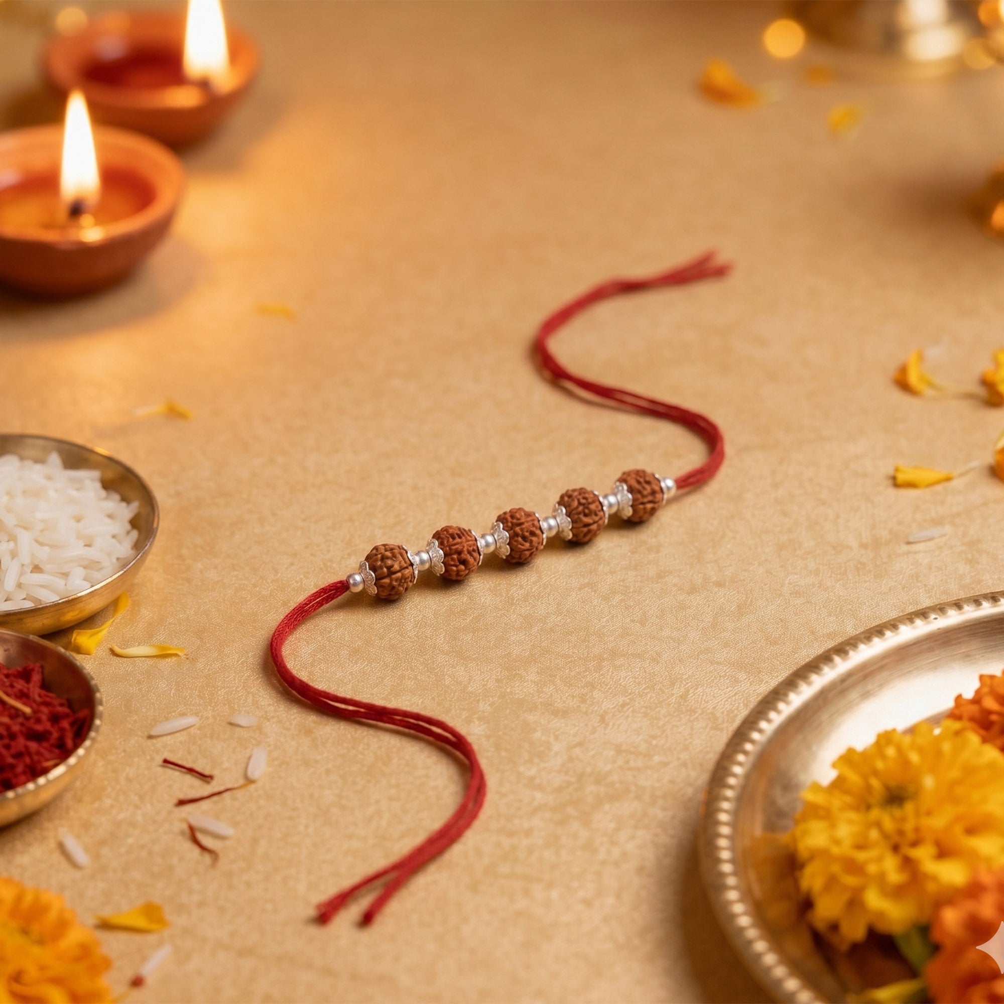 Panch Rudraksha Blessings Rakhi