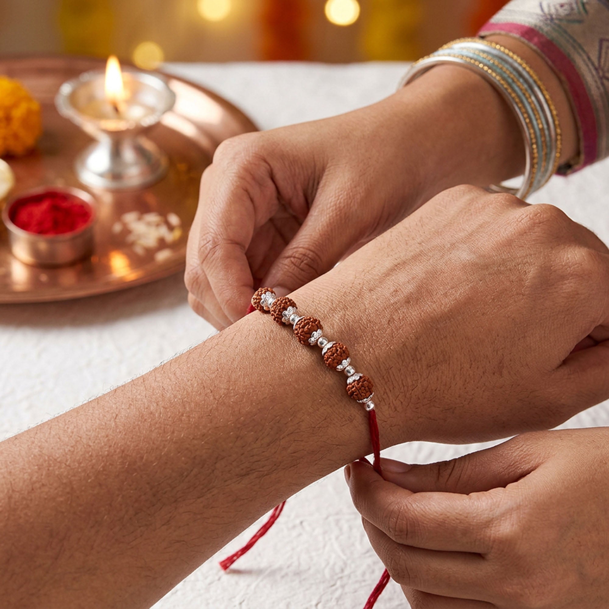Panch Rudraksha Blessings Rakhi
