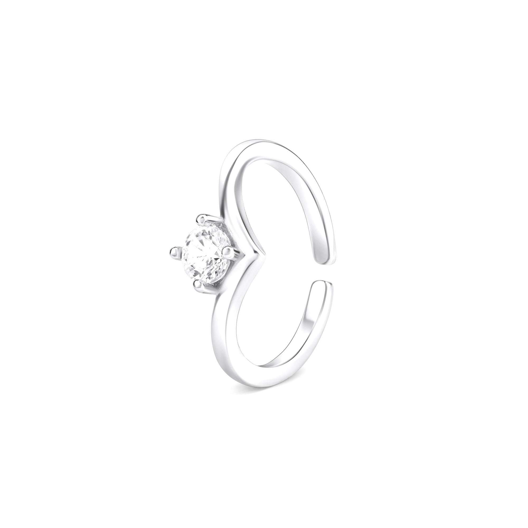 Solitaire CZ Toe Ring