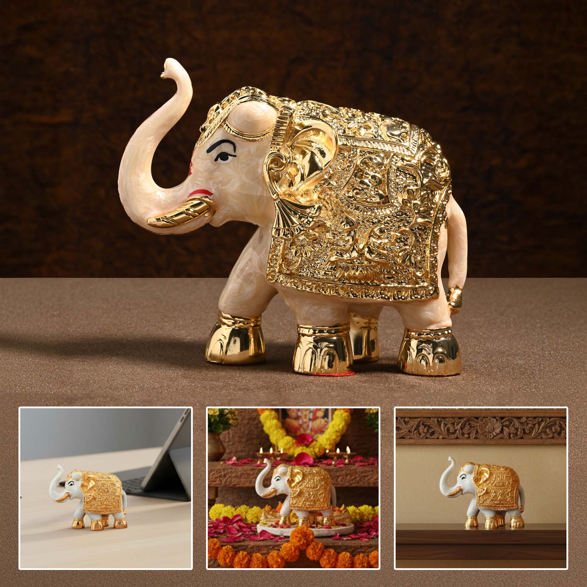 24K Gold Plated Elephant Showpiece