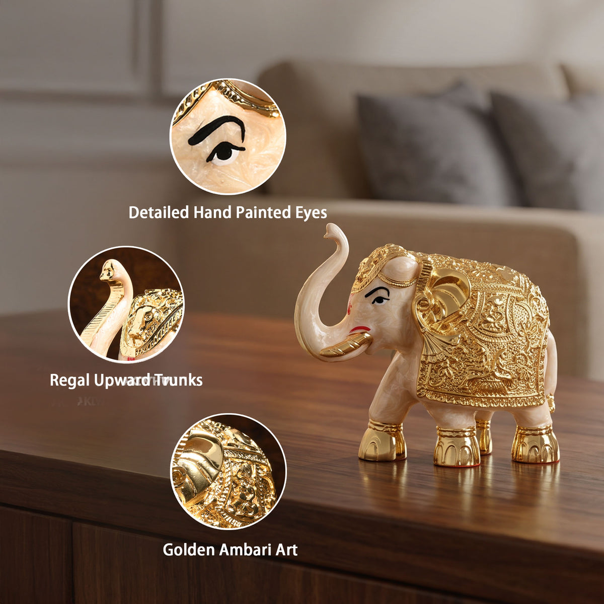 24K Gold Plated Elephant Showpiece