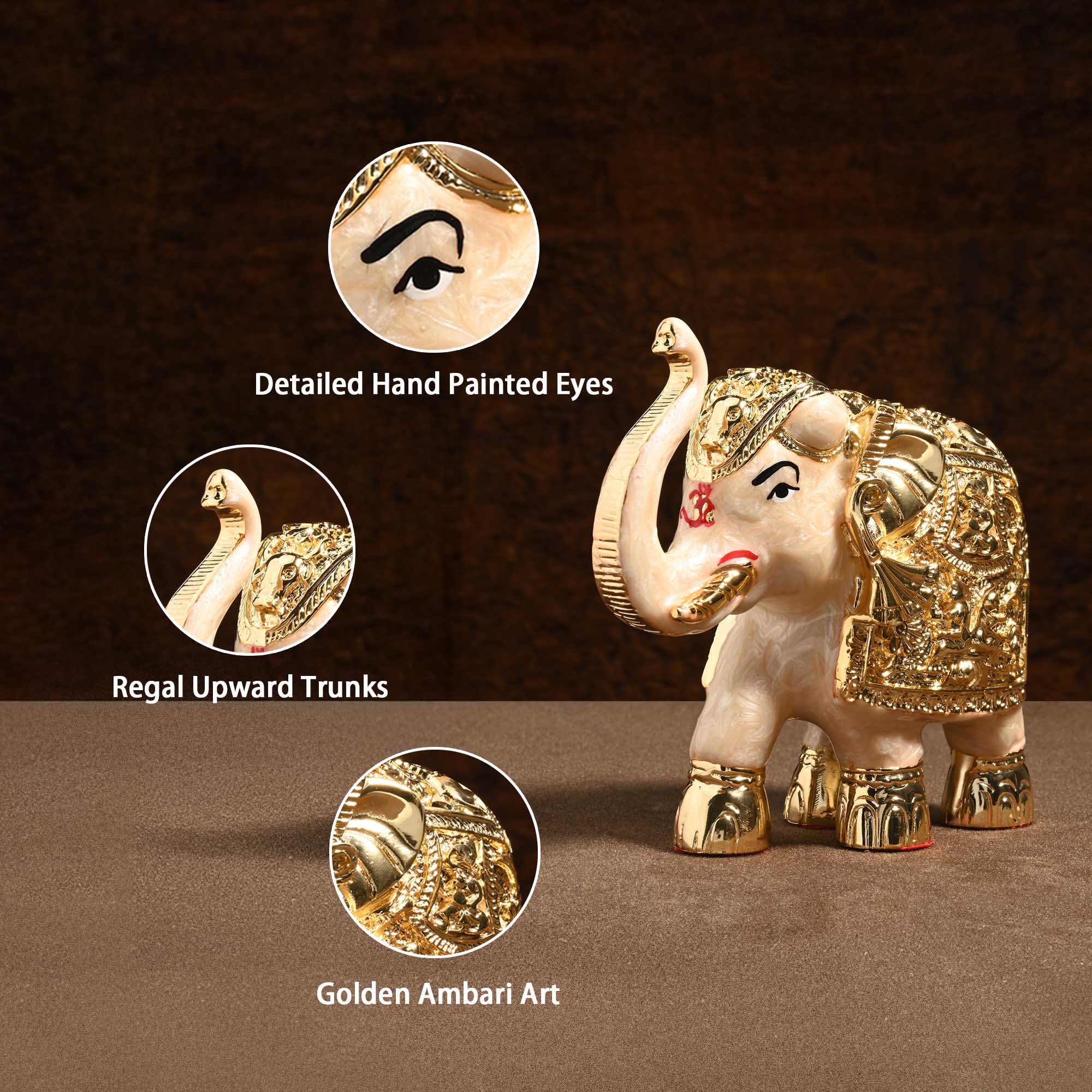 24K Gold Plated Elephant Showpiece