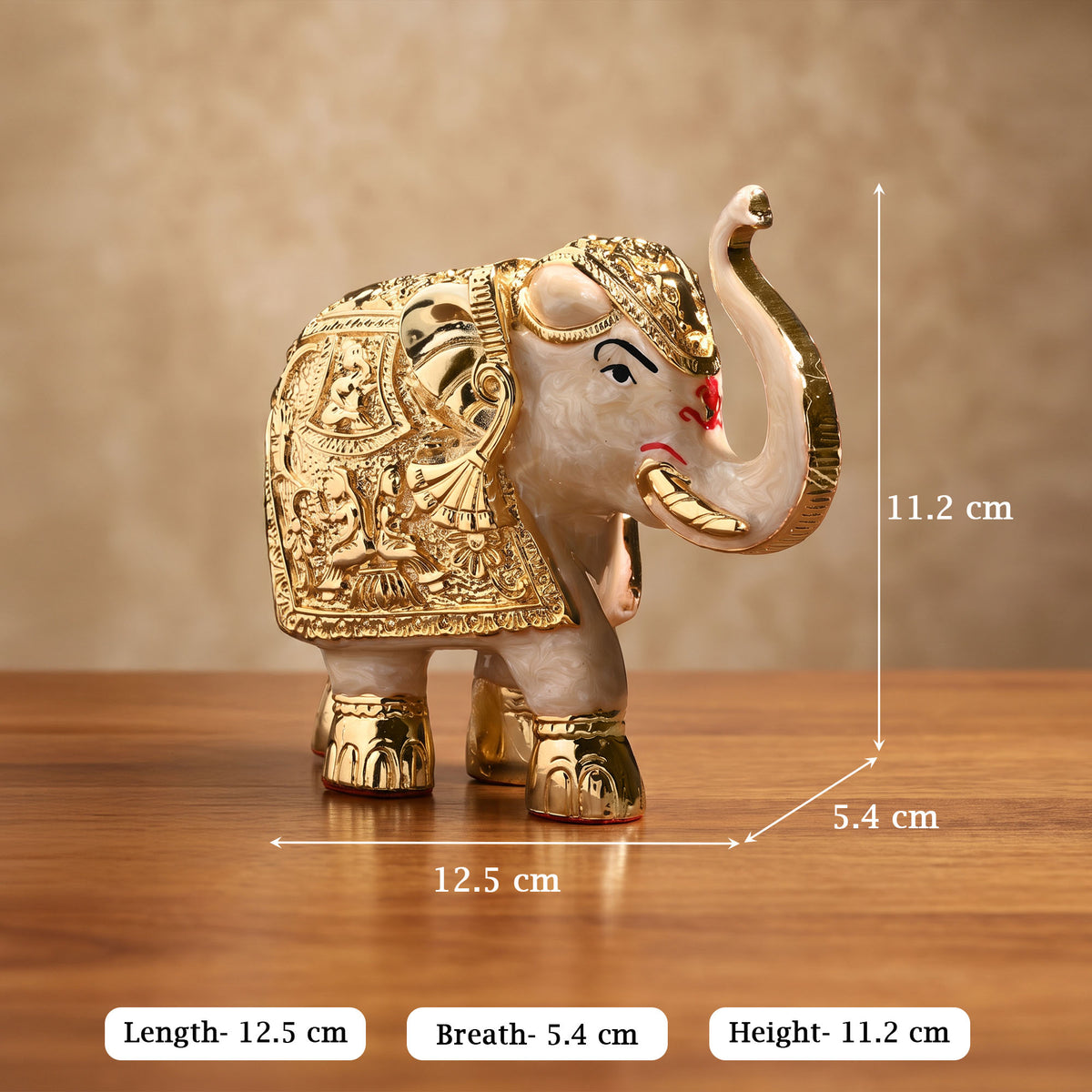 24K Gold Plated Elephant Showpiece