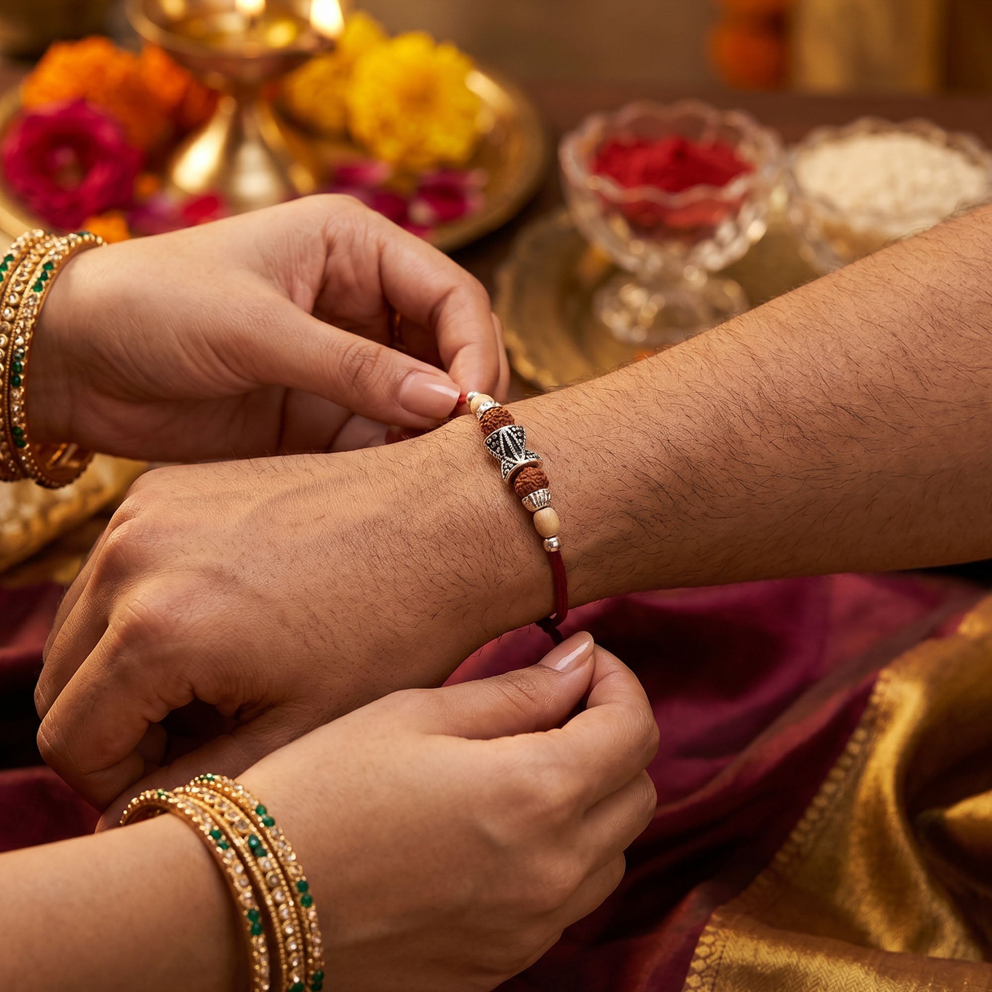 Damru Charm Rudraksh Rakhi