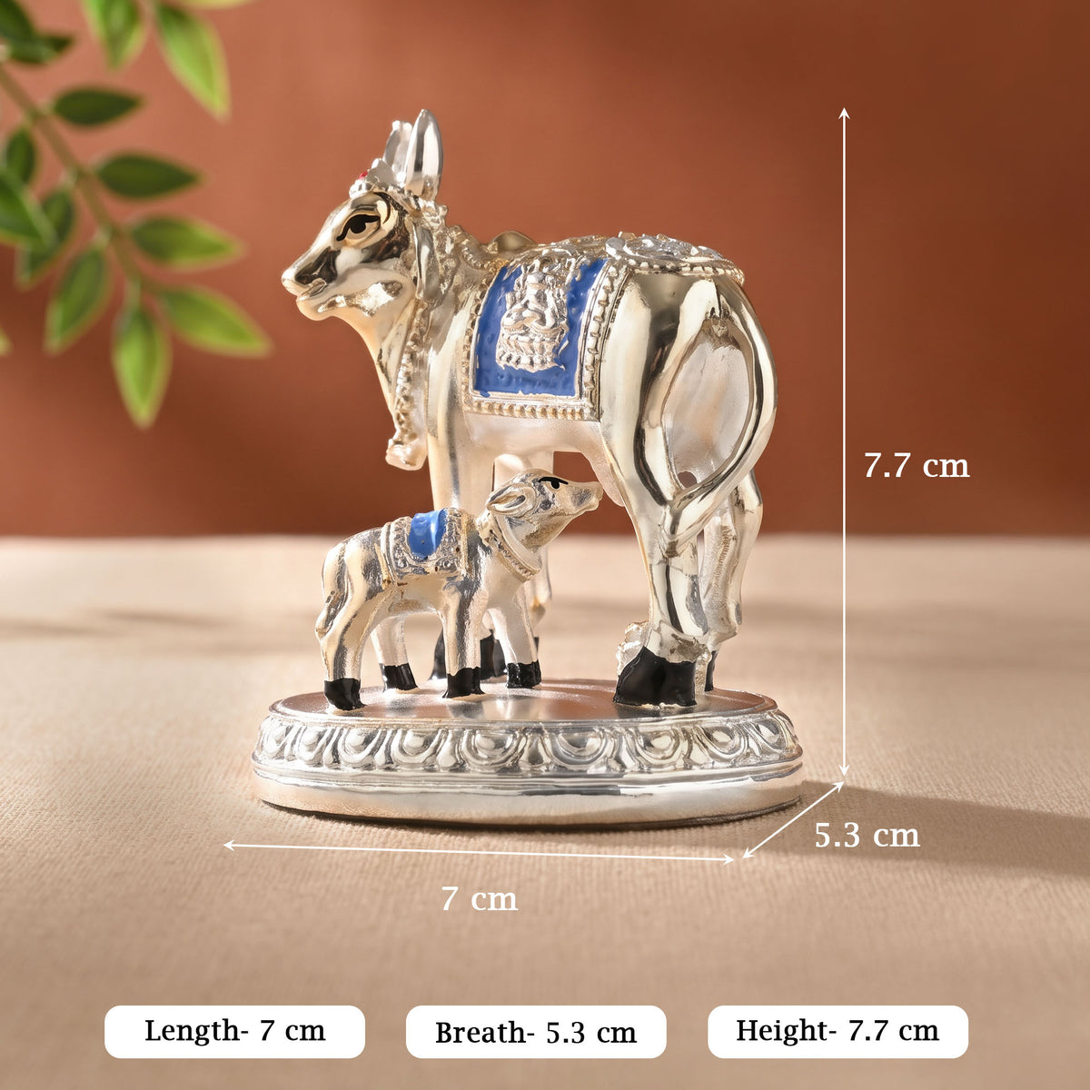 999 Silver Kamdhenu Showpiece