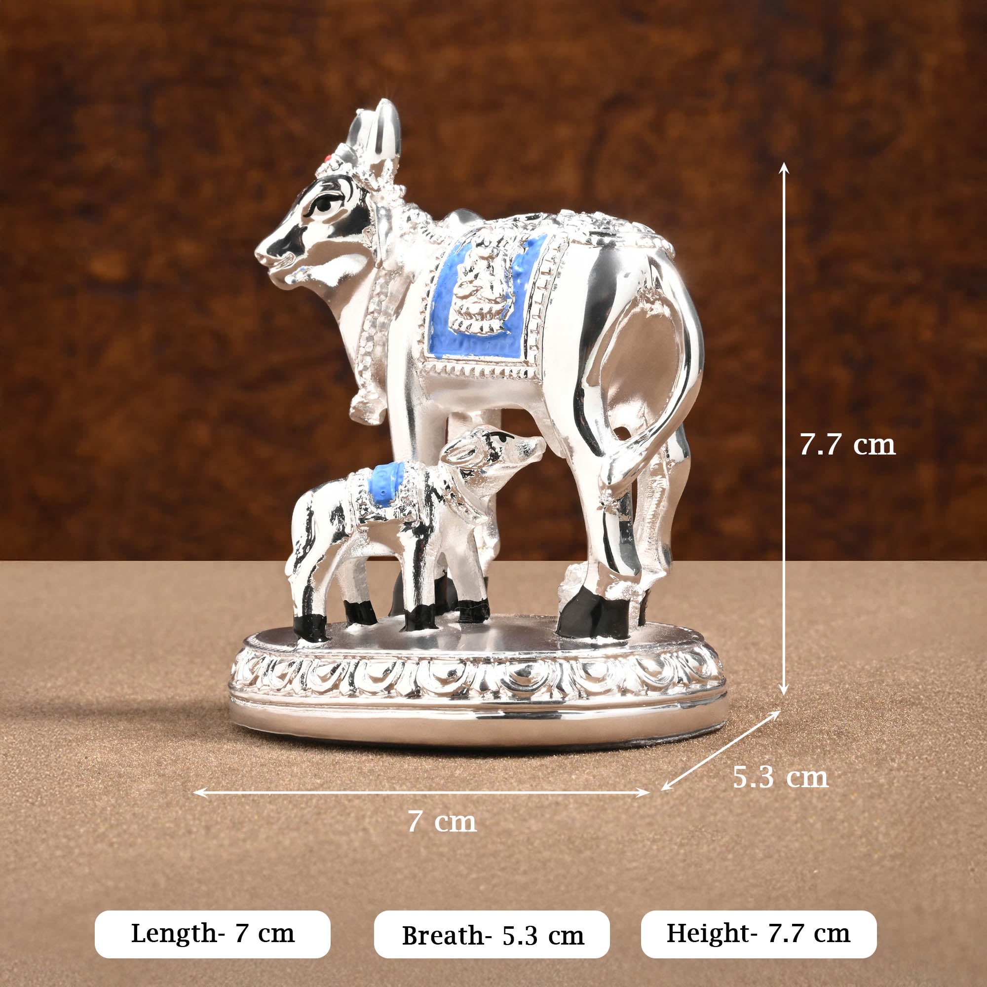 999 Silver Kamdhenu Showpiece
