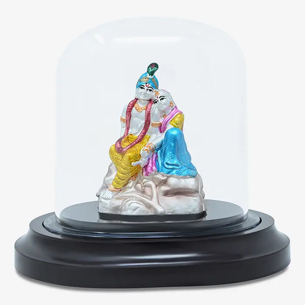 999 Silver Radiant Radha Krishna Idol