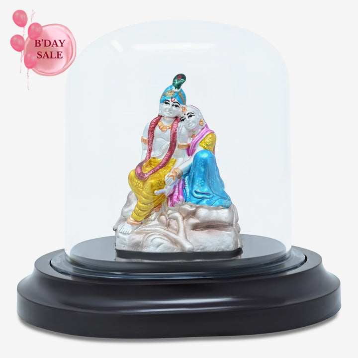 999 Silver Radiant Radha Krishna Idol - Touch925
