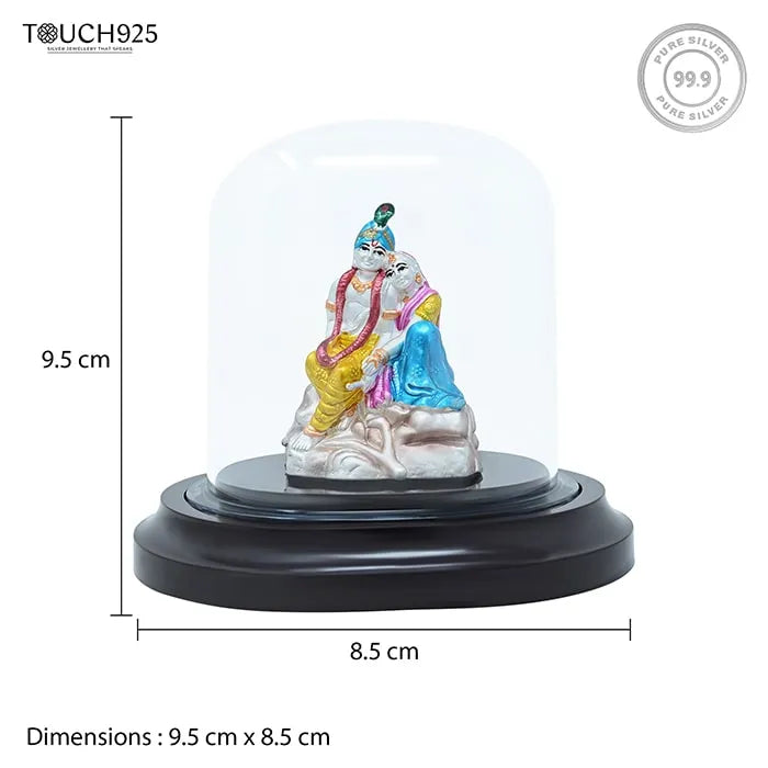 999 Silver Radiant Radha Krishna Idol - Touch925