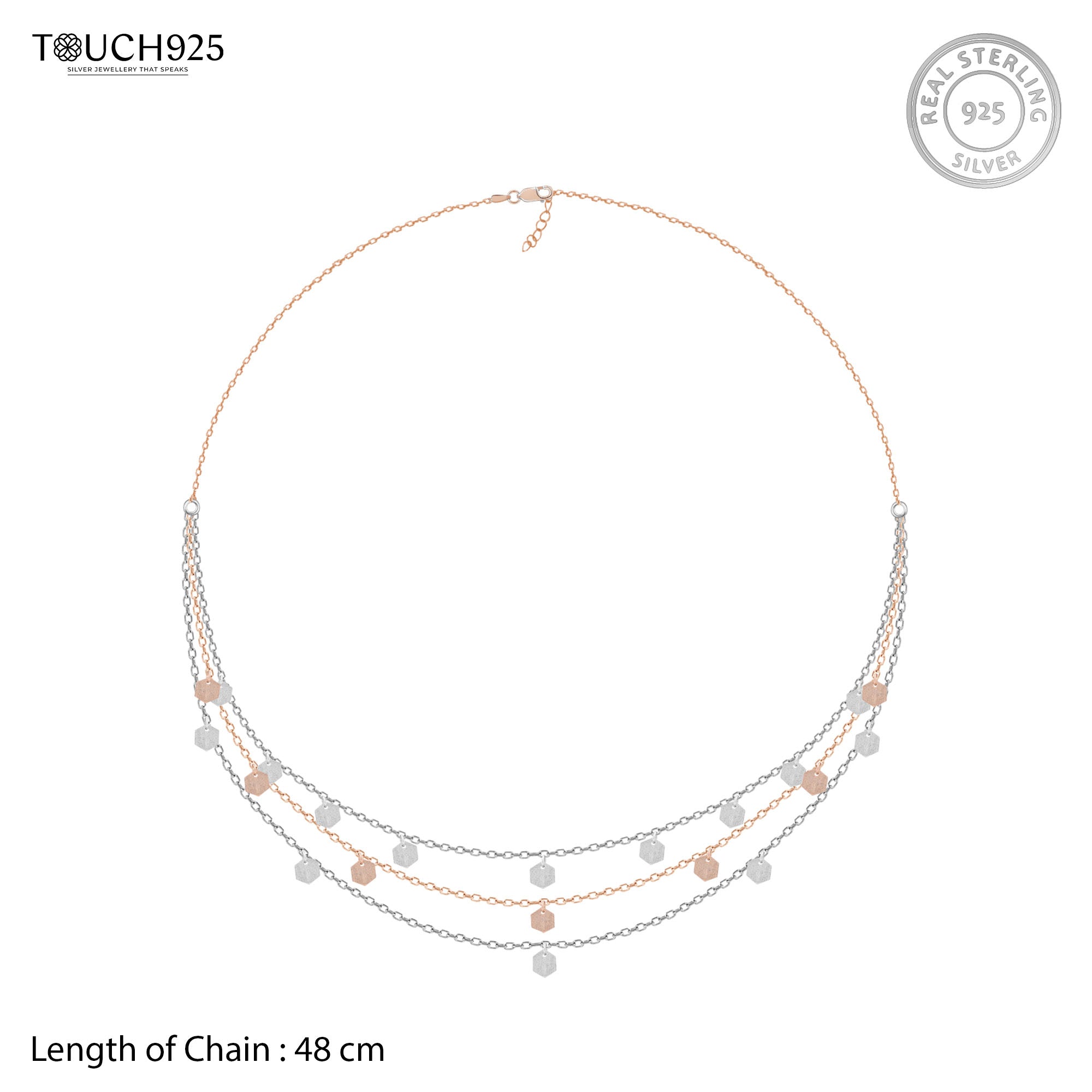 Hexa Charm Silver Necklace