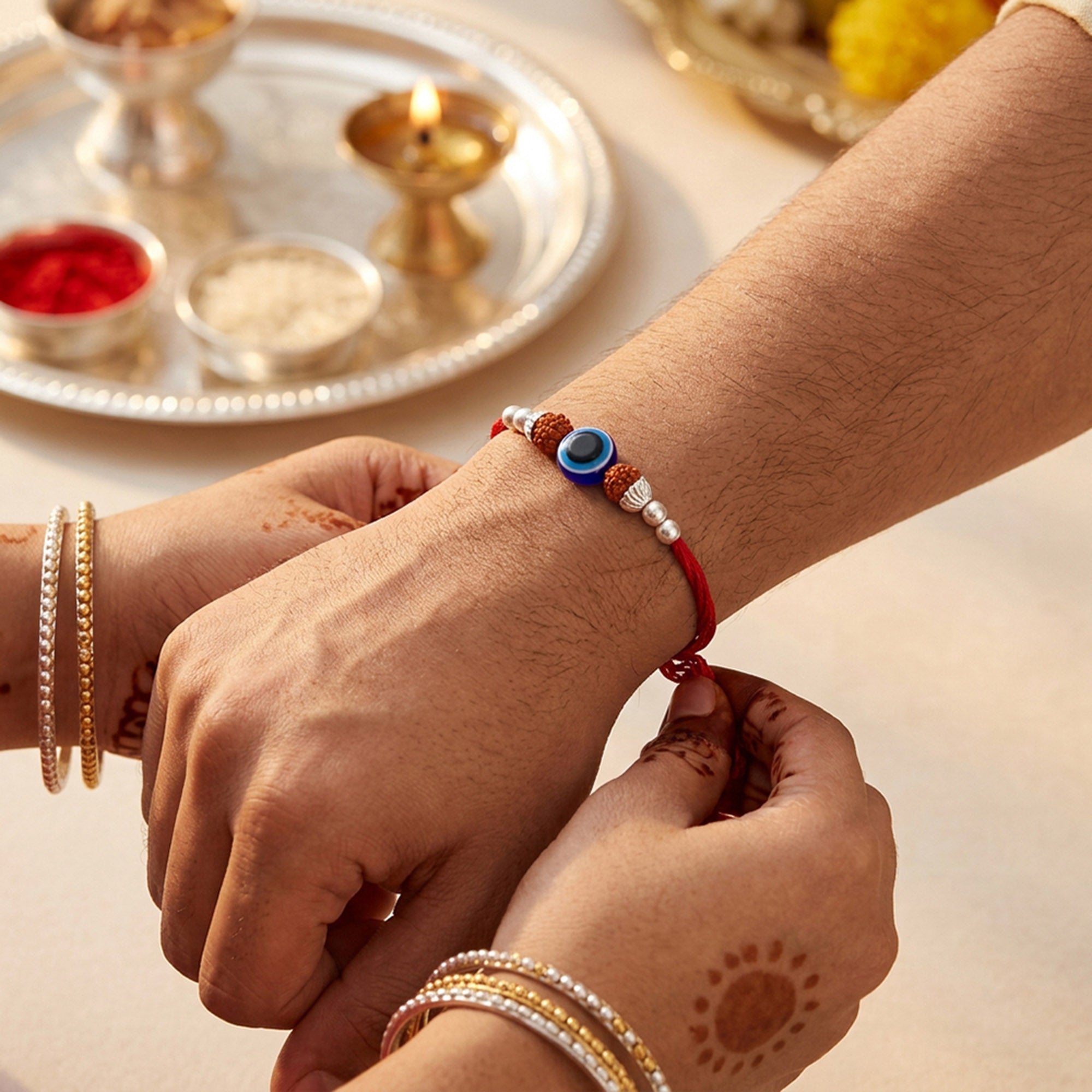 Rudraksha Evil Eye Rakhi