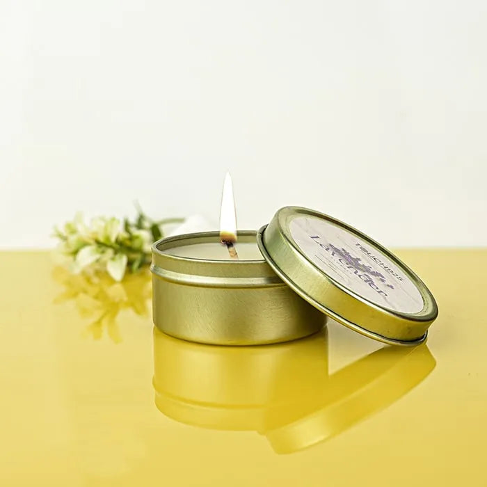 Lavender Floral Candle