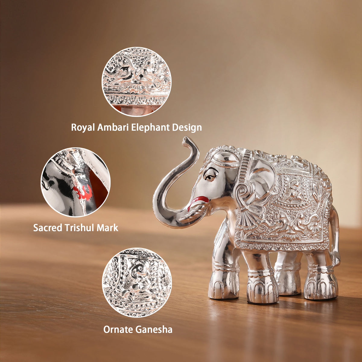 999 Silver Elephant Showpiece